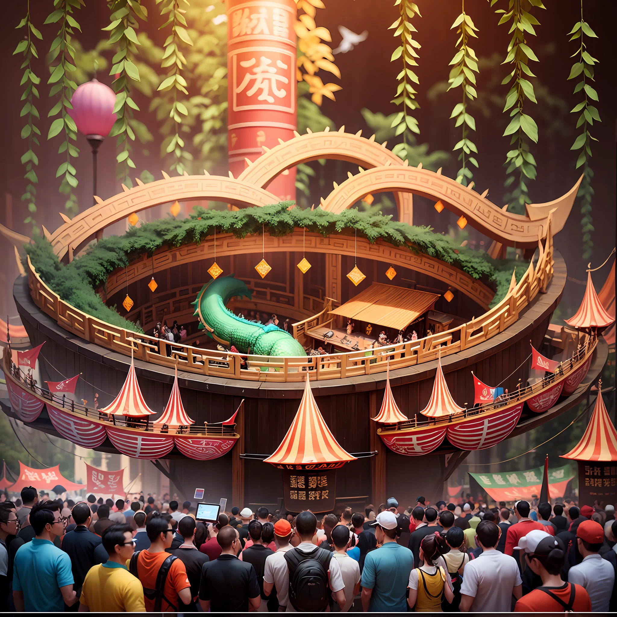 Tech Dragon Boat Festival Glasses-free 3D poster theme park --auto --s2