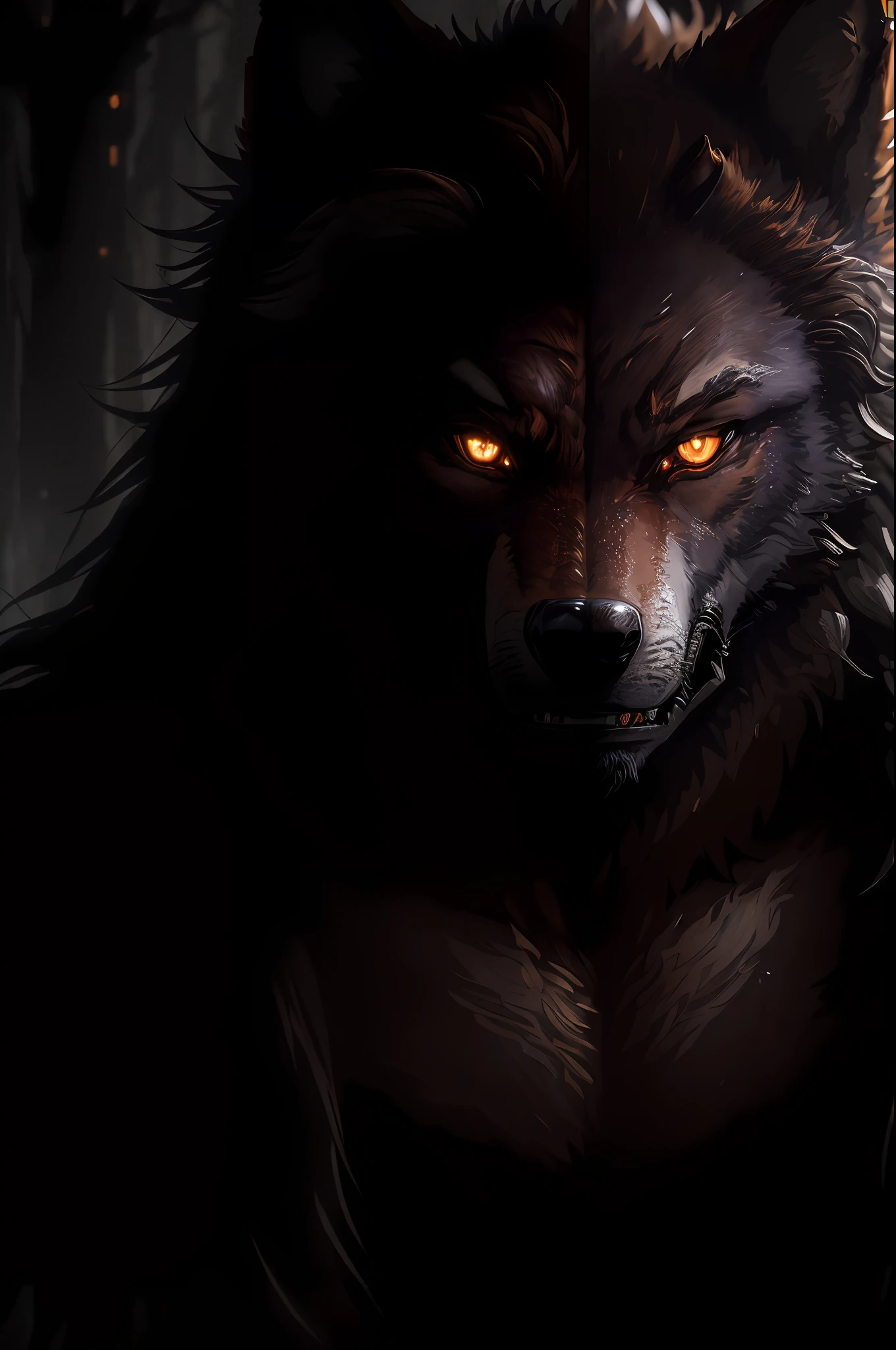 Masterpiece, of the best quality, ((beautifully detailed werewolf)) (very detailed CG Unity 8k wallpaper), professional majestic oil paintings by Ed Blinky, Athea Gaylan, Studio Ghibli, Jeremy Mann, Greg Manchessa, Antonio Moro, popular on ArtStation, trending Midjourney and Greg Rutkowski CGSociety, intricate, high detail, clear focus, dramatic, realistic painting,