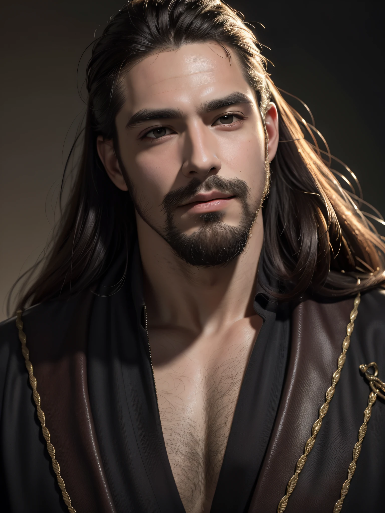 Best quality, masterpiece, ultra high res, (photorealistic:1.4), raw photo, handsome male, facial hair