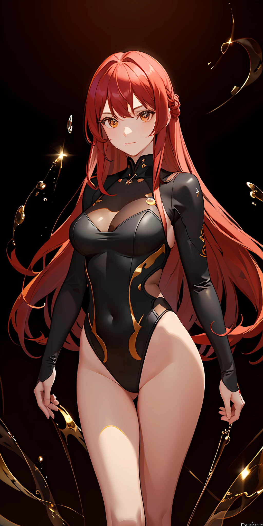 masterpiece, best quality, (extremely detailed CG unity 8k wallpaper, masterpiece, best quality, ultra-detailed, best shadow), (detailed background), (beautiful detailed face, beautiful detailed eyes), High contrast, (best illumination, an extremely delicate and beautiful),1girl,((colourful paint splashes on, dulux,)), ((caustic)), dynamic angle,beautiful detailed glow,full body, cowboy shot, leotard, long hair, red hair, nature background