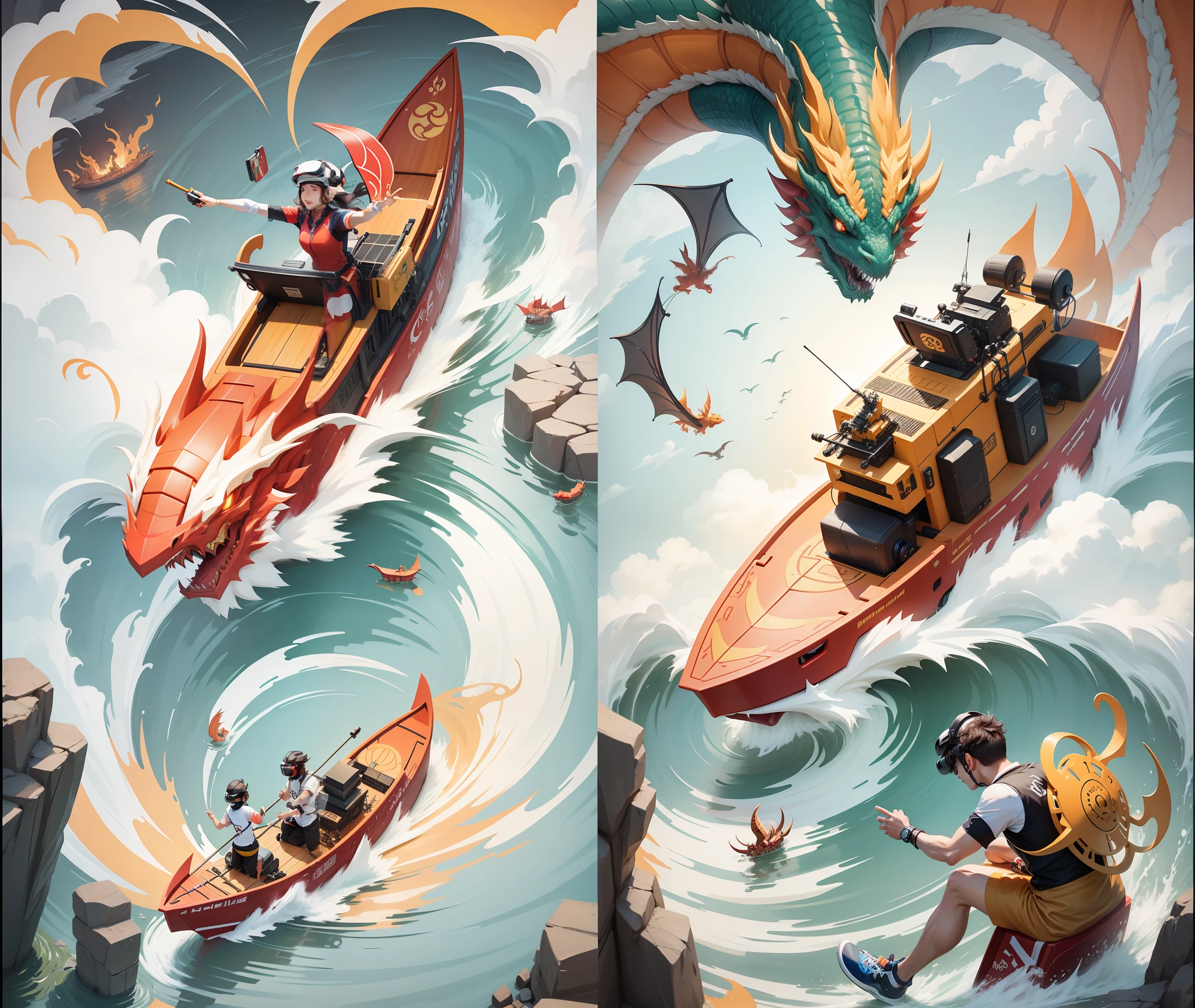 Technology Dragon Boat Festival poster theme park VR dragon boating --auto --s2
