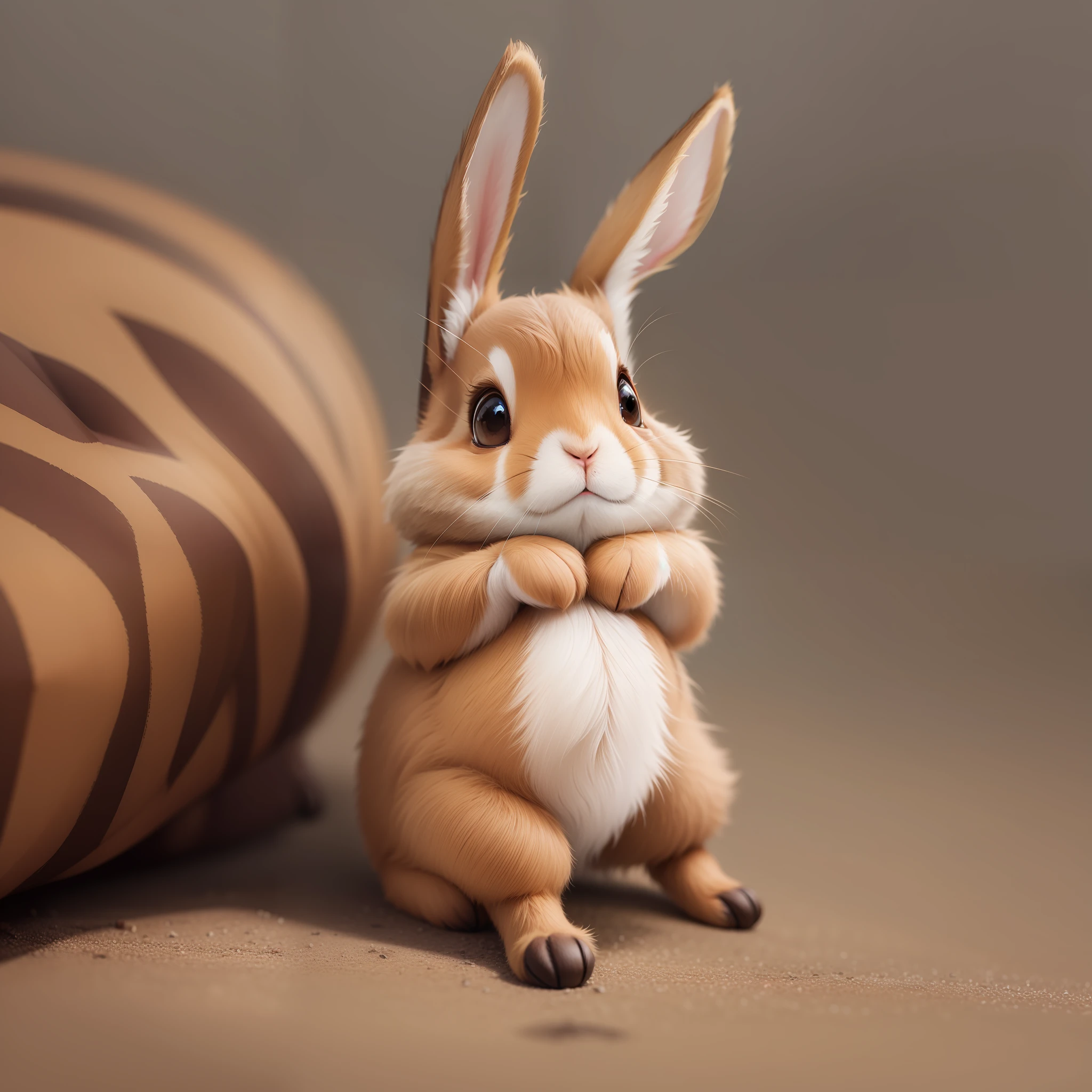 Small rabbit, long legs, brown fur