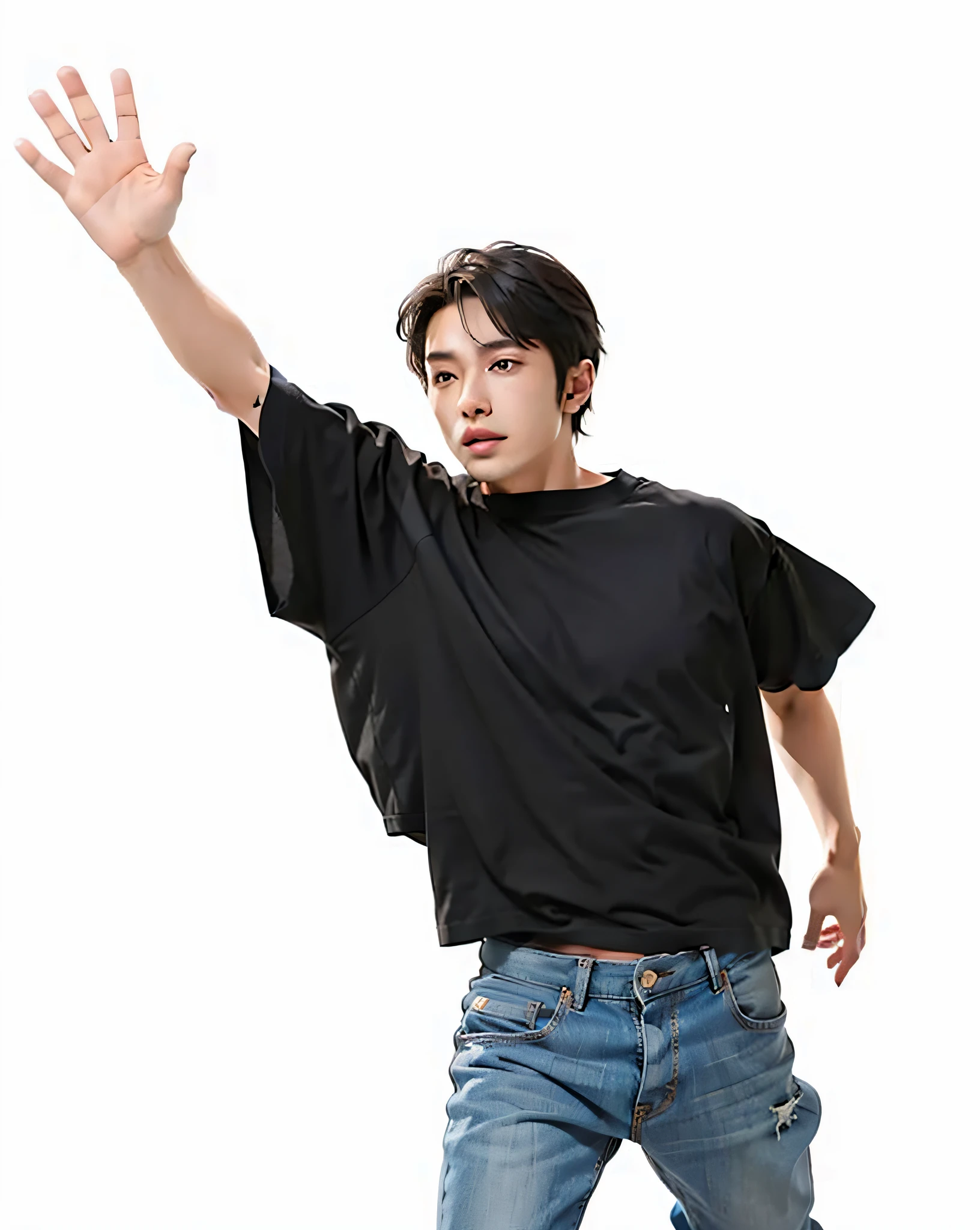 Handsome boy in black T-shirt