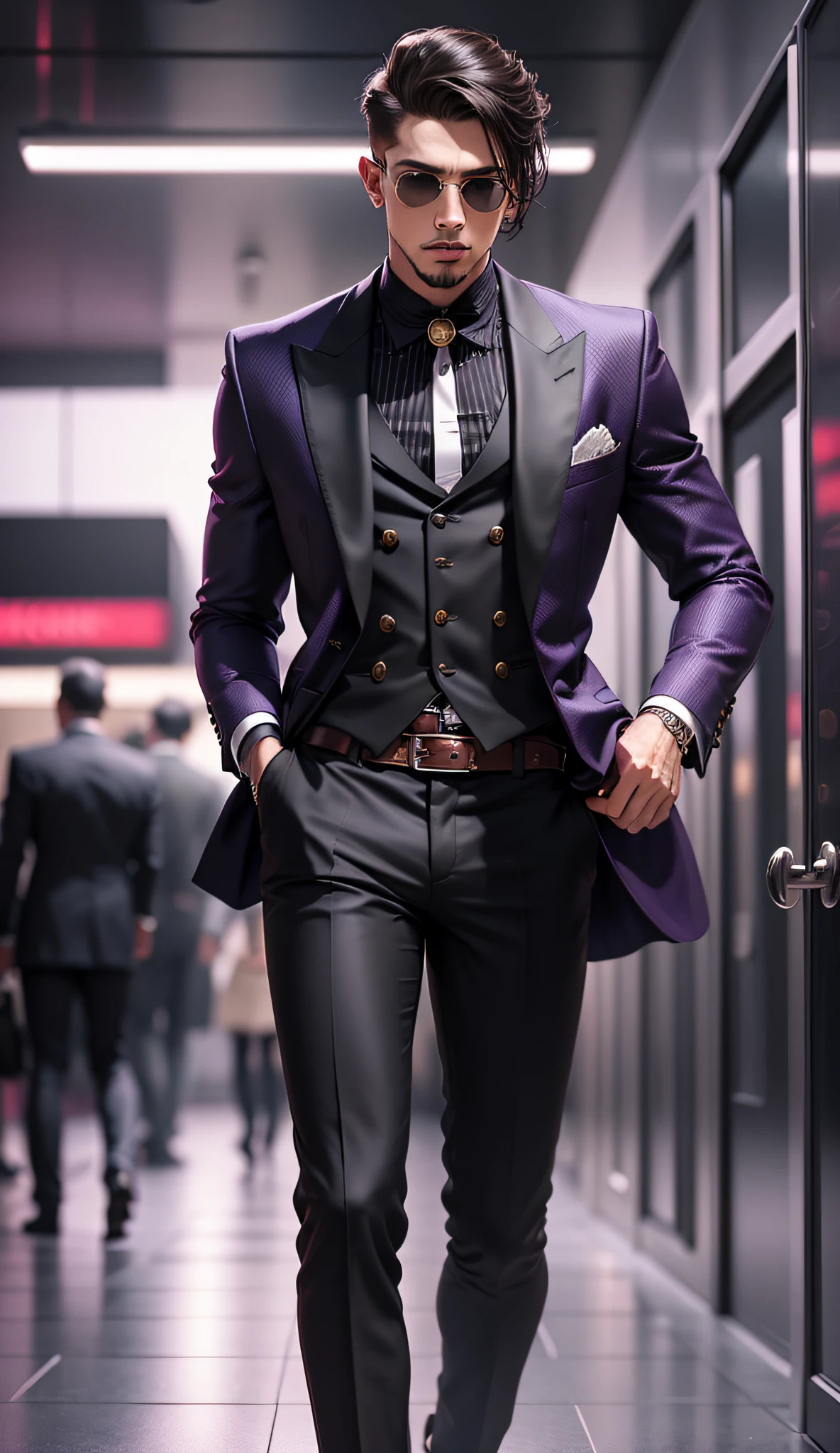 upmarket evil male, dressed to kill drug dealer in a chic environment --auto --s2