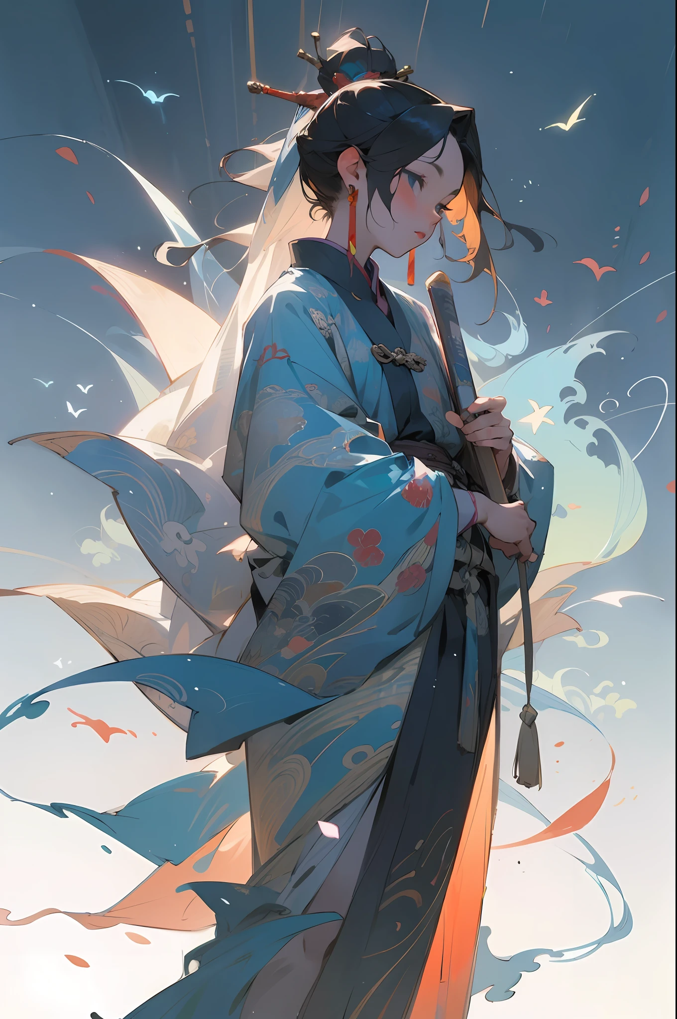 (Masterpiece:1.2, high quality), (pixiv:1.4),Gongbi painting of the Song Dynasty, 1girl