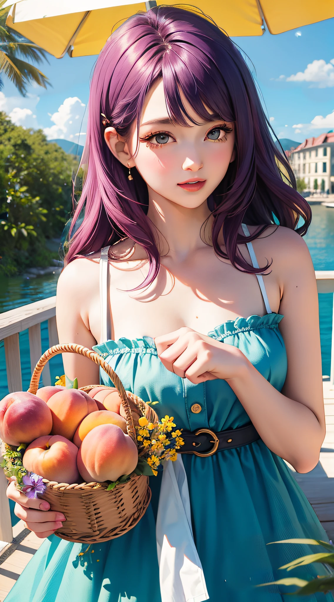 Flowers, smooth peaches