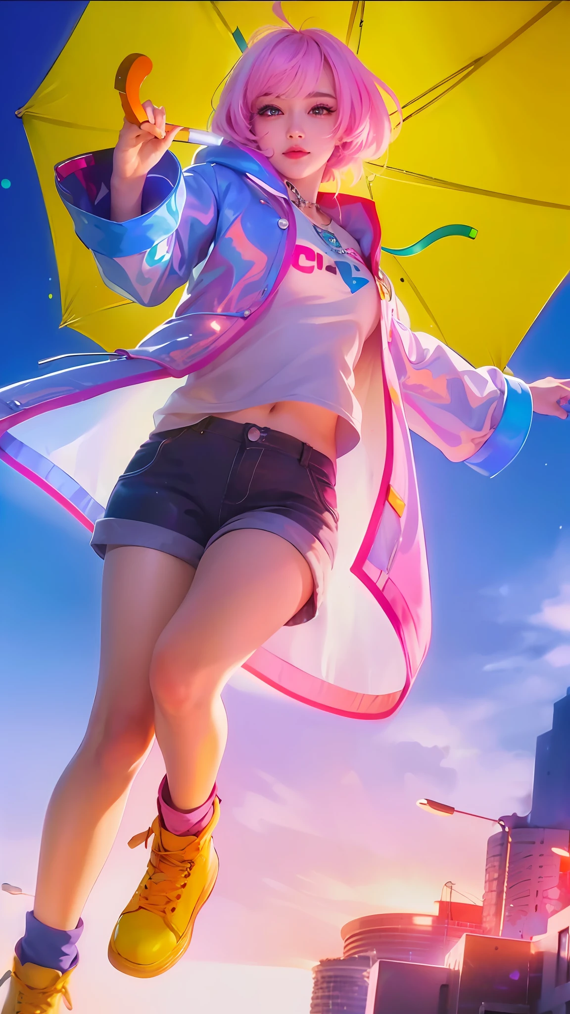 (8k, RAW photo, photorealistic:1.25) ,( lipgloss, eyelashes, gloss-face, glossy skin, best quality, ultra highres, depth of field, chromatic aberration, caustics, Broad lighting, natural shading,Kpop idol) looking at viewer with a serene and goddess-like happiness, big breast, big boobs