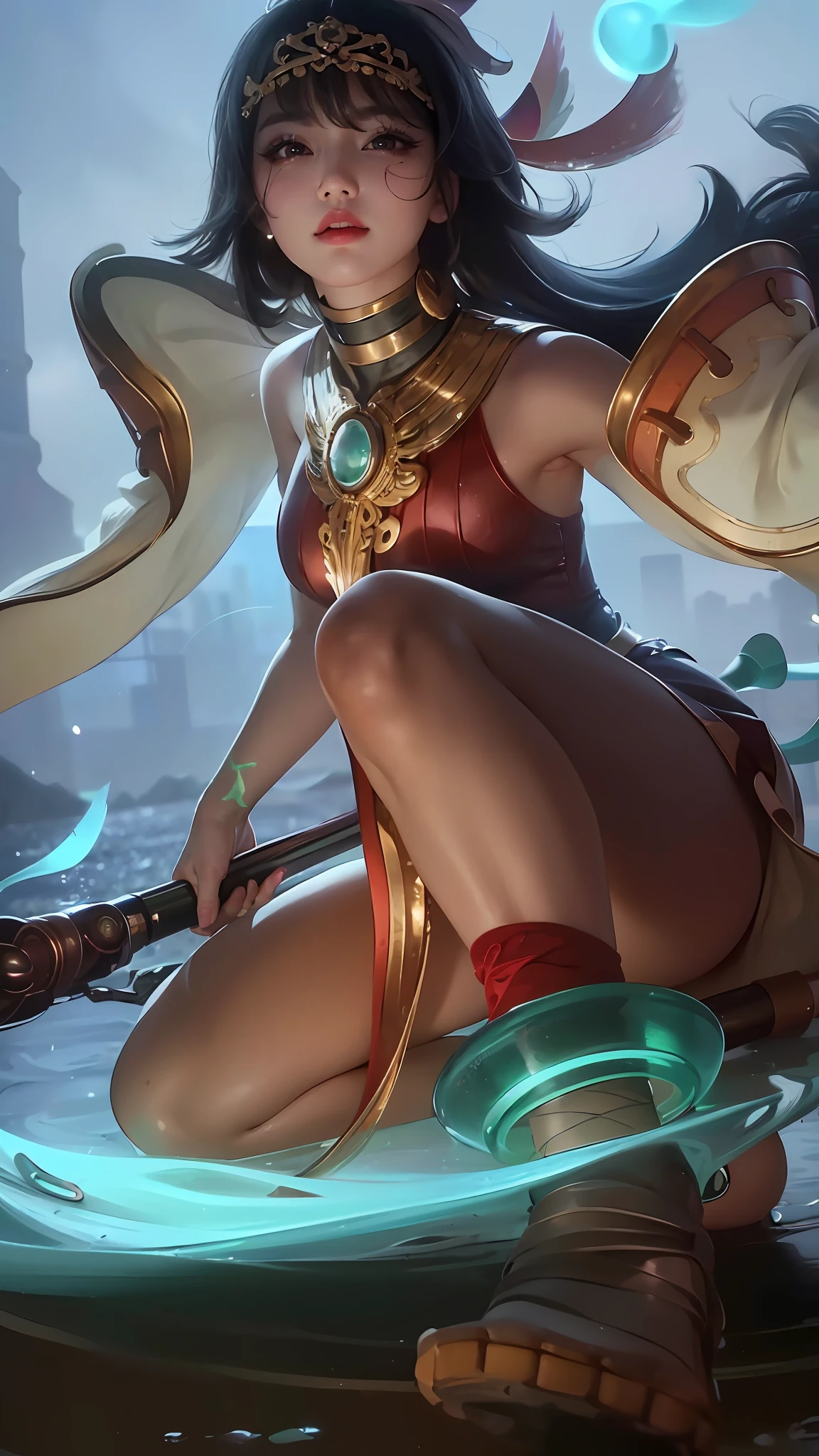 (8k, RAW photo, photorealistic:1.25) ,( lipgloss, eyelashes, gloss-face, glossy skin, best quality, ultra highres, depth of field, chromatic aberration, caustics, Broad lighting, natural shading,Kpop idol) looking at viewer with a serene and goddess-like happiness, big breast, big boobs