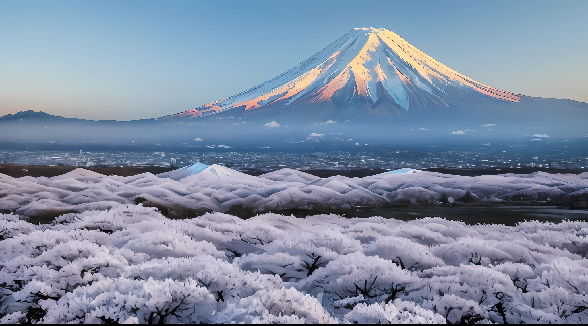 photography,realistic,masterpiece,award-winning,most stunning,((mountain Fuji in the morning))