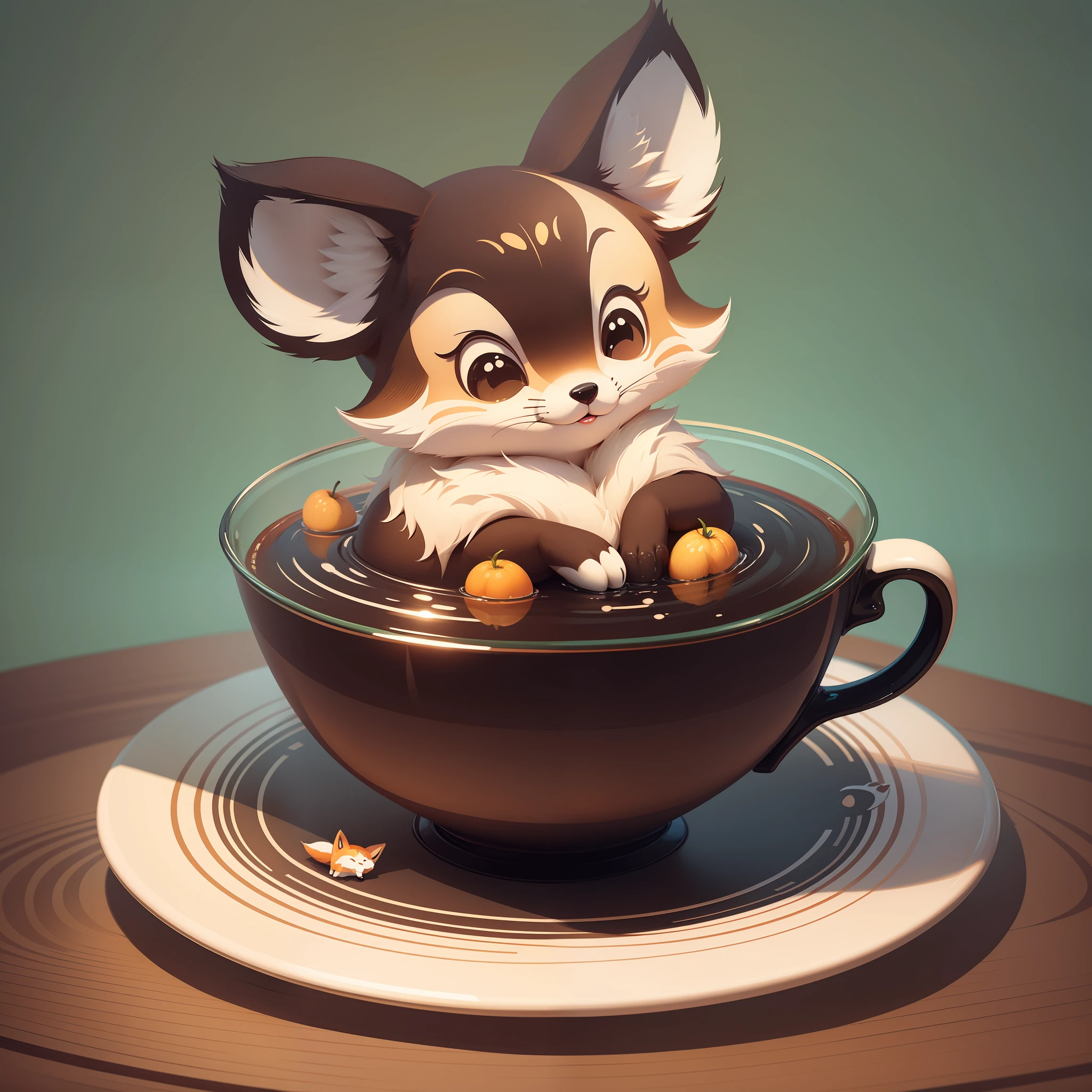 cute fox cafe, logo, vector, line art, design, inspiration, straight, symmetry, retro