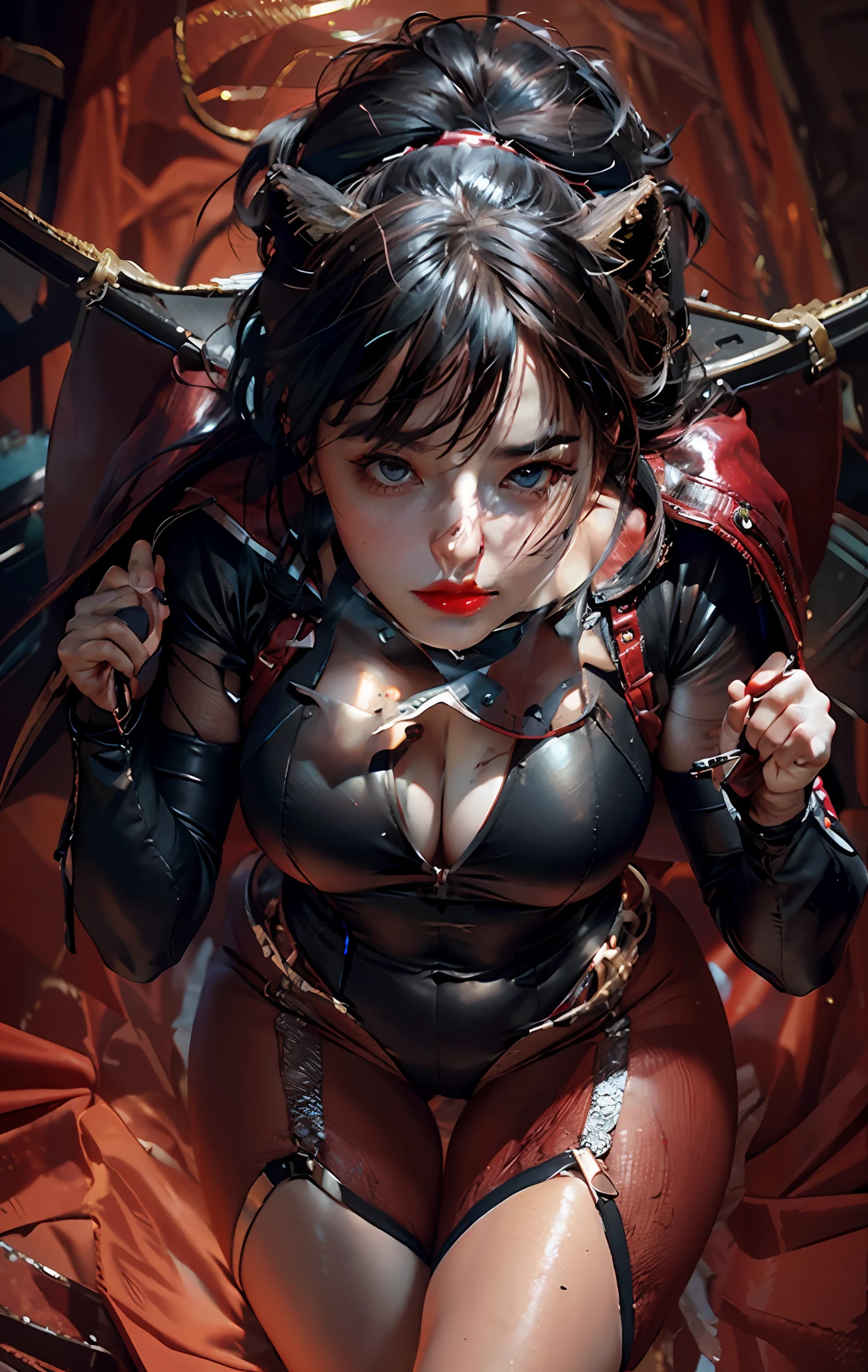 (BishoujoMom: 1.5), wearing sexy corset, socks and garter belt, opening legs, (((huge breasts, neckline))), ((thick thighs, hourglass figure)), (topless), (nipple lozenges: 1.5) ( (thick and red lips)), photorealistic, photo, masterpiece, realistic, realism, photorealism, high contrast, photorealistic digital art trend on Artstation 8k HD high definition detailed realistic, detailed, skin texture, hyperdetailed, realistic skin texture,  best quality, ultra high resolution, (photorealistic: 1.4), high resolution, detailed, raw photo, sharp re, by lee jeffries nikon d850 film Photo Bank 4 Kodak Portra 400 Camera F1.6 Lens Rich colors Hyper realistic Texture Dramatic lighting Unreal engine Trend in the arts station Cinestill 800,