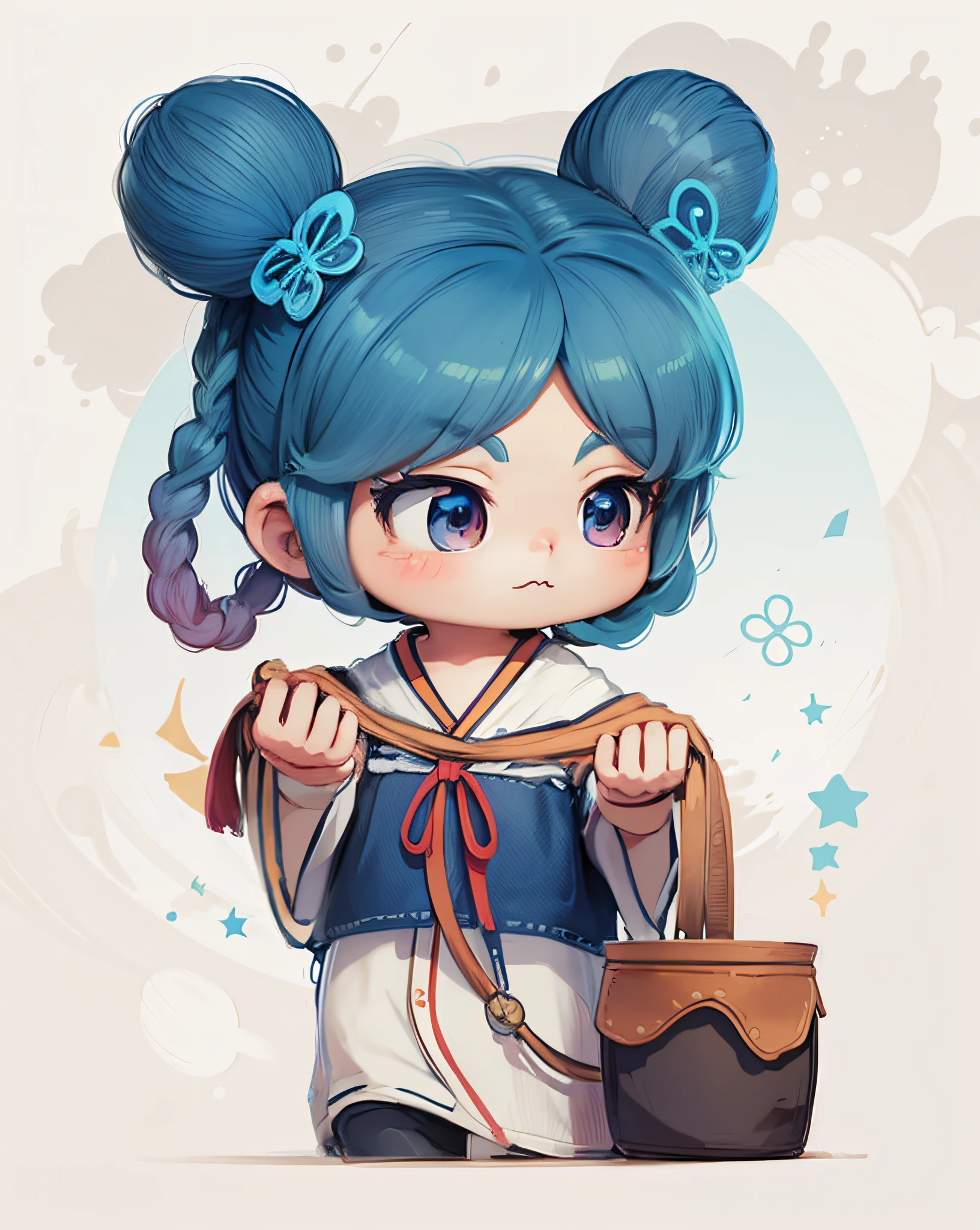 Anime girl with blue hair holding cloth, cute art style, cute detailed digital art, stylized anime, guvez style artwork, anime style illustration, digital anime illustration, cute digital painting, anime style digital art, anime style. 8k, beautiful artwork illustration, anime style 4k, cute digital art, cute characters