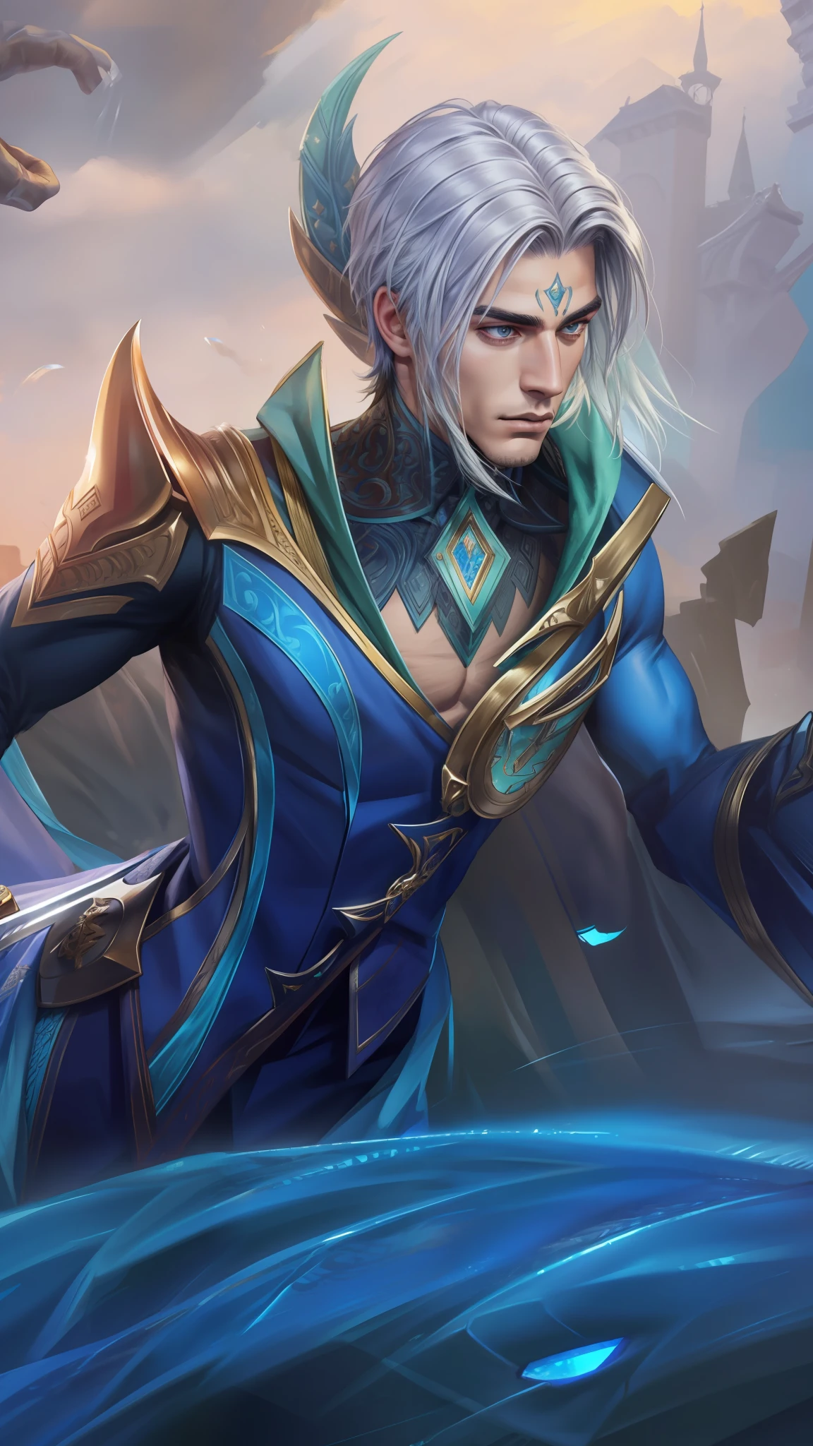 (male:1.2) (bodybuilder:0.8), masterpiece, photorealistic, Best quality, masterpiece, detailed skin texture, detailed cloth texture, detailed face, super detail, 8k, intricate detail, 1 boy, realistic face, boy, detailed eyes, realistic eyes, sword, handsome, (no beard)