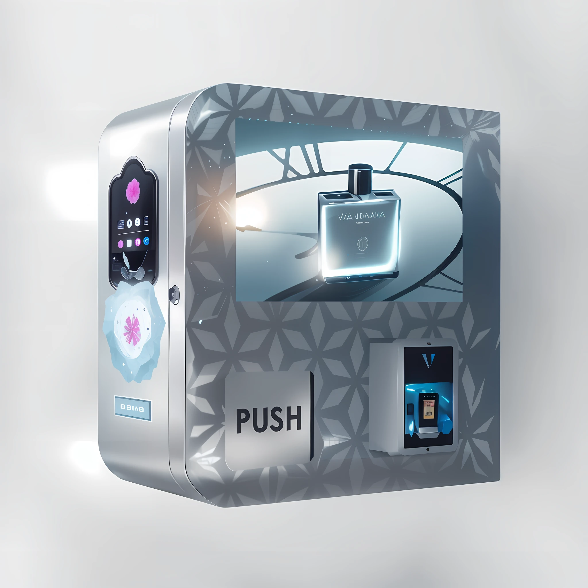 a close up of a vending machine with a bottle of perfume, vending machine, vending machines, product photo, sci - fi vending machine, sci-fi vending machine, high quality product image”, official product photo, official product image, product image, perfume, packshot, very intense, high quality product photo, 4l, lush vista, 4 k product photo