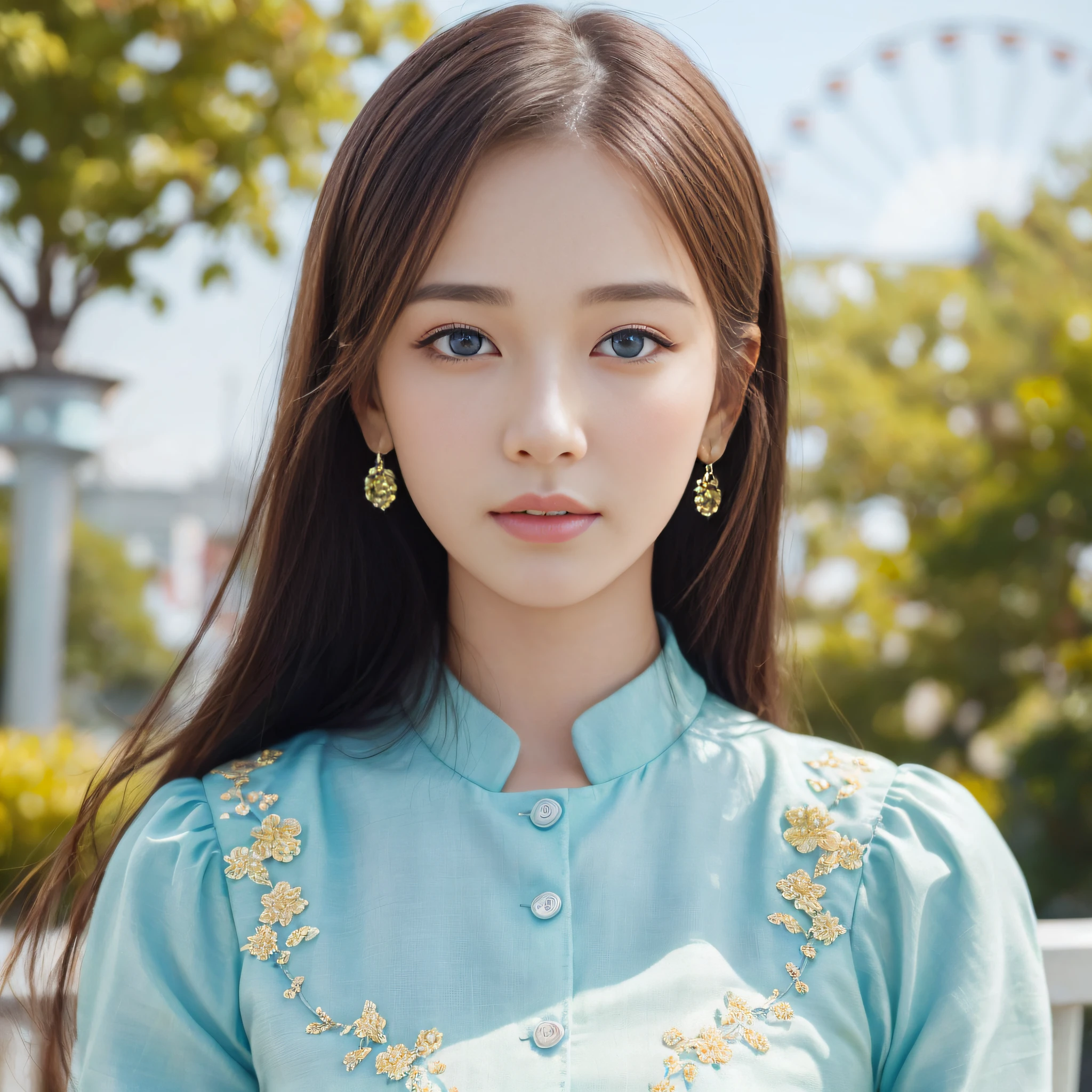 (1girl:1.3), Solo, (((Very detailed face)))), ((Very detailed eyes and face)))), Beautiful detail eyes, Body parts__, Official art, Unified 8k wallpaper, Super detailed, beautiful and beautiful, beautiful, masterpiece, best quality, original, masterpiece, super fine photo, best quality, super high resolution, realistic realism, sunlight, full body portrait, amazing beauty, dynamic pose, delicate face, vibrant eyes, (from the front), 🎡、🎢、💛