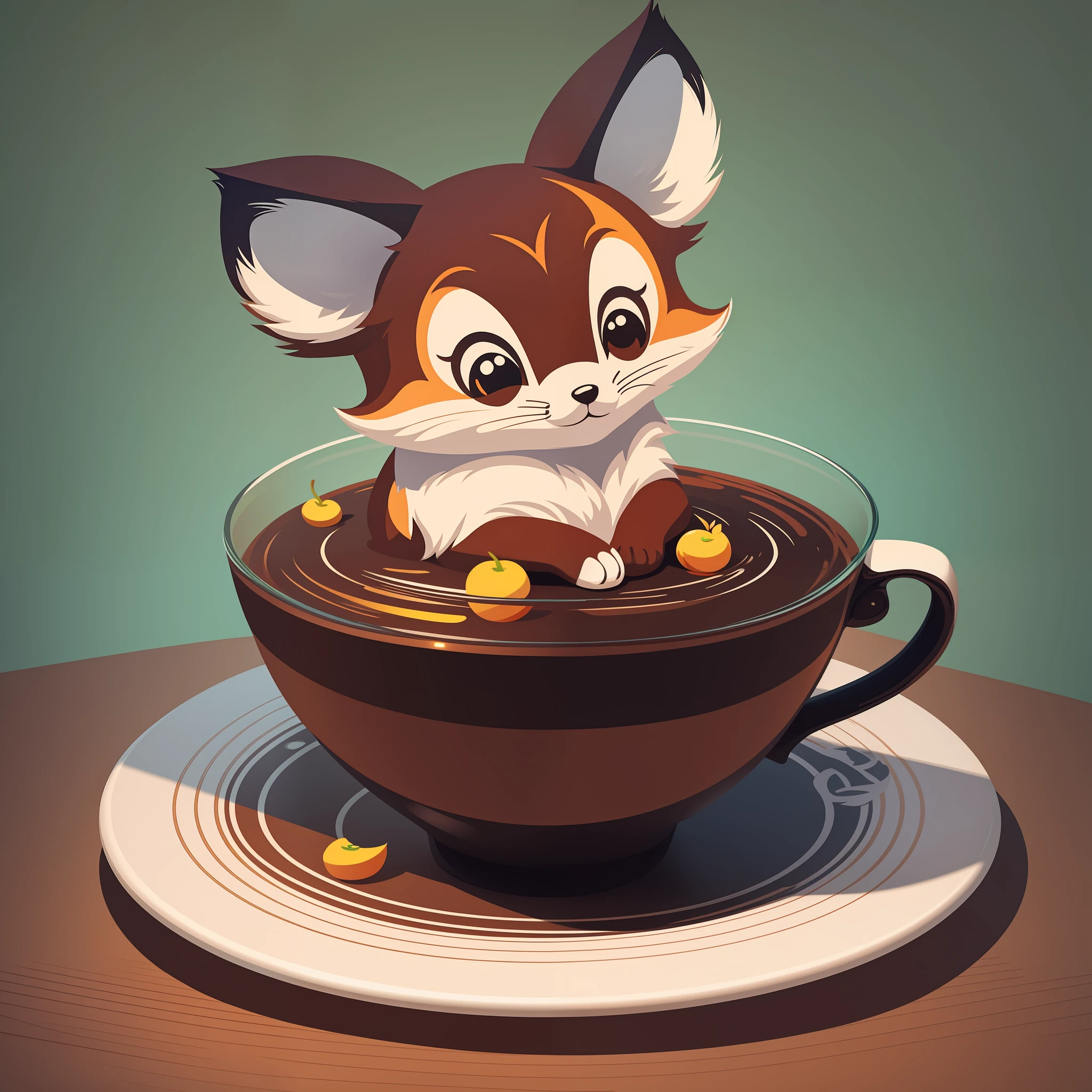 cute fox cafe, logo, vector, line art, design, inspiration, straight, symmetry, retro