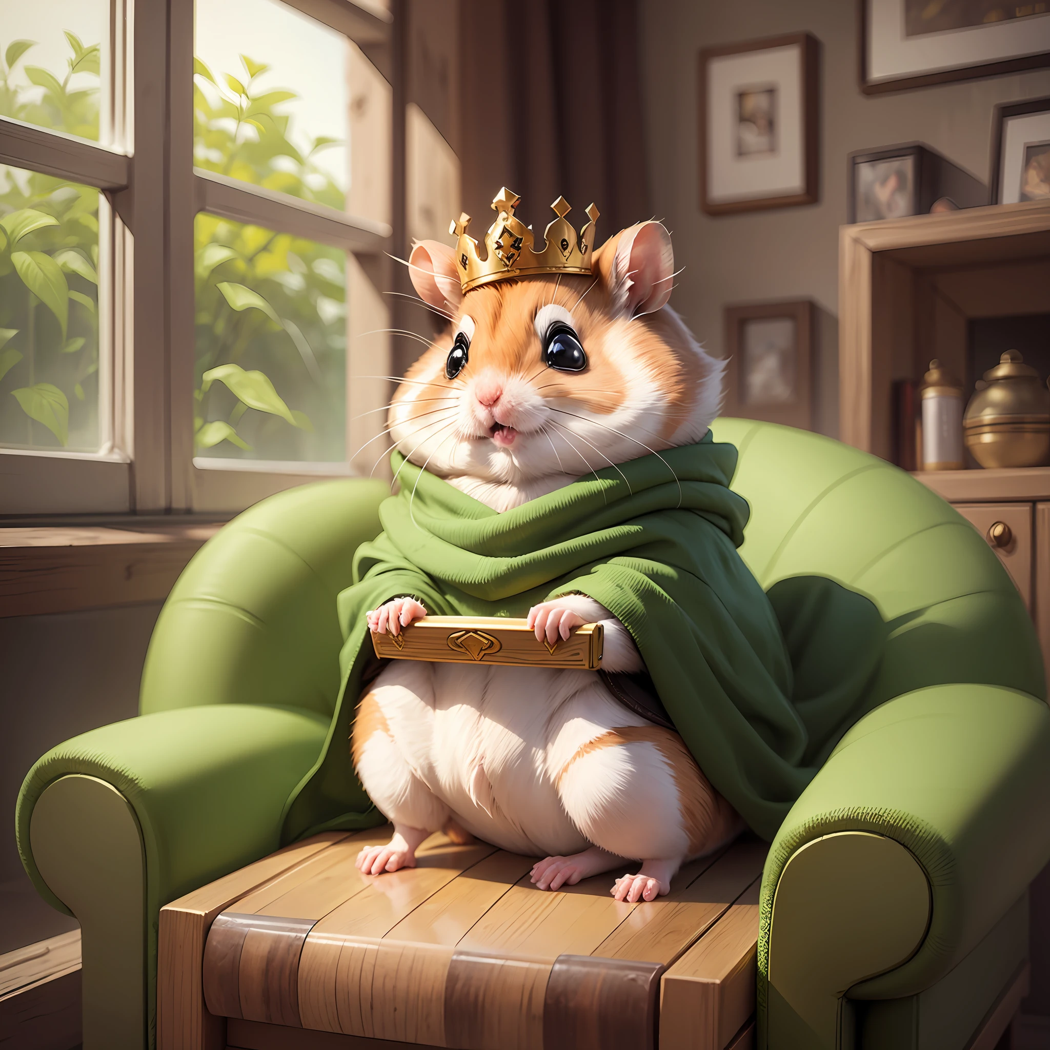 Hamster sitting on a throne --auto --s2