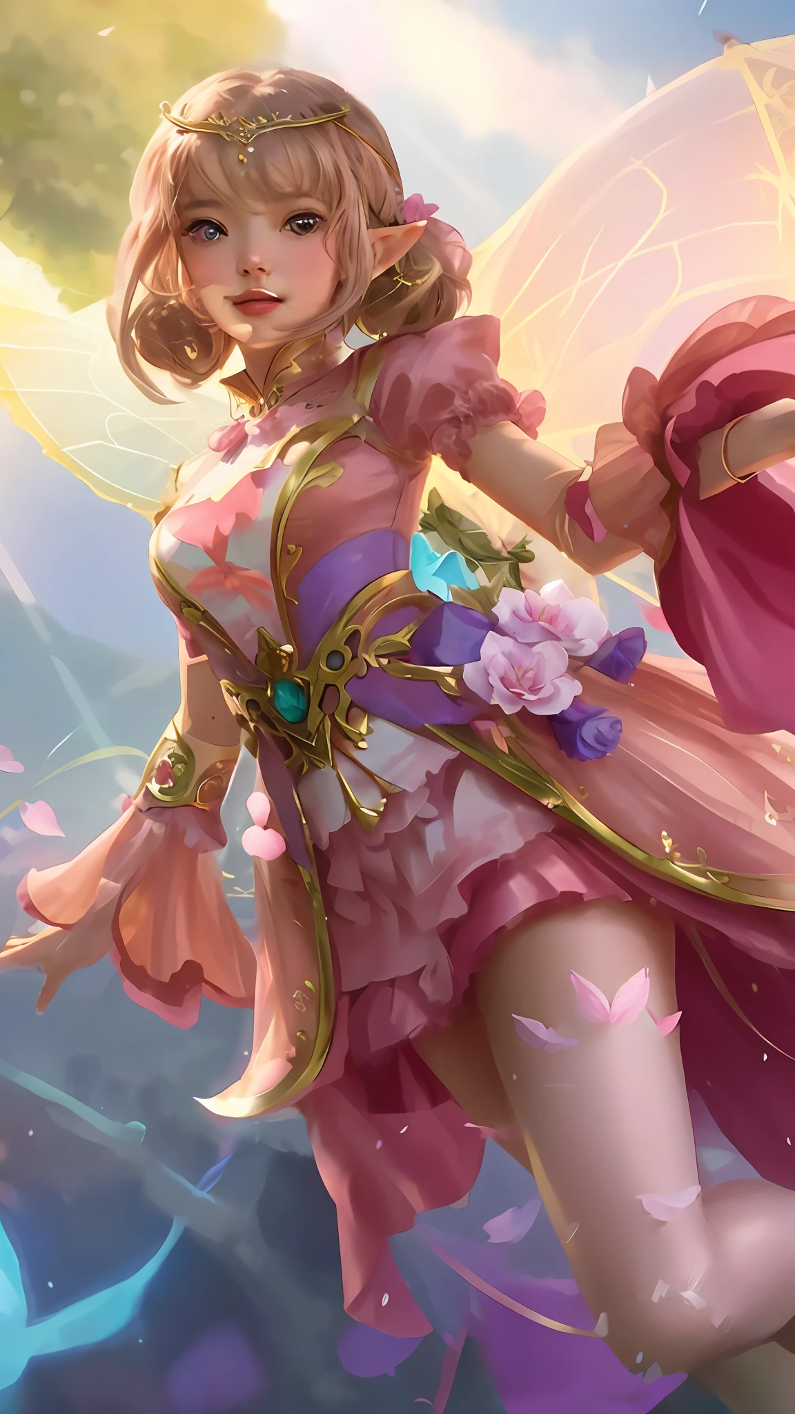 a close up of a woman in a pink dress holding a pink umbrella, extremely detailed artgerm, cushart krenz key art feminine, style of artgerm, style artgerm, astral fairy, artgerm detailed, artgerm lau, ! dream artgerm, elf girl wearing an flower suit, artgerm style