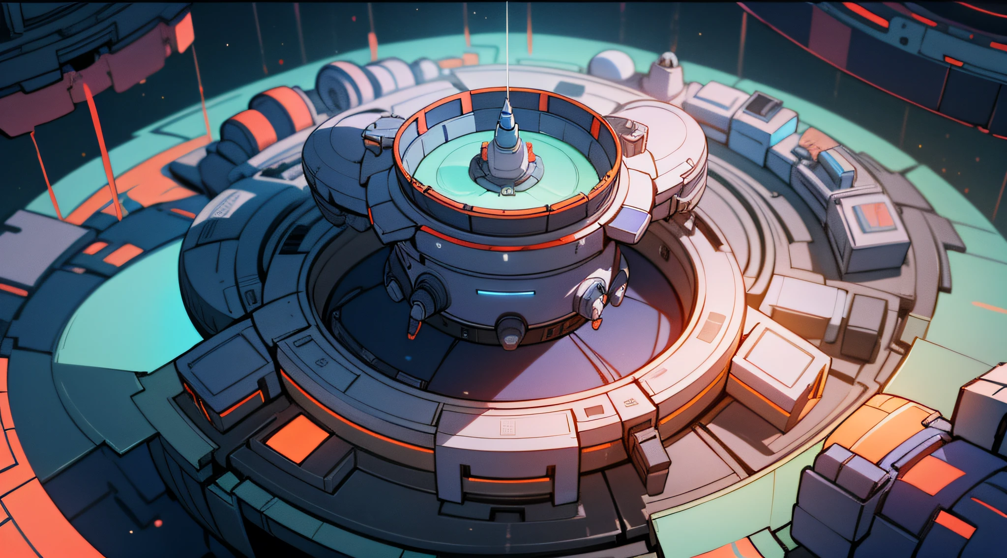masterpiece, anatomically correct, super detail, high quality, best quality, masterpiece, high details, high quality, best quality, award winning, best quality, super detail, 8k 3D, ,scene CG, (( Tech Space Station)), Tech Ring, ((Translucent Glass))), Fresnel, From Above, Concept Design, Base Concept, Future Base, Super Big Scene, Future Base, Orange, White, Blurred Background