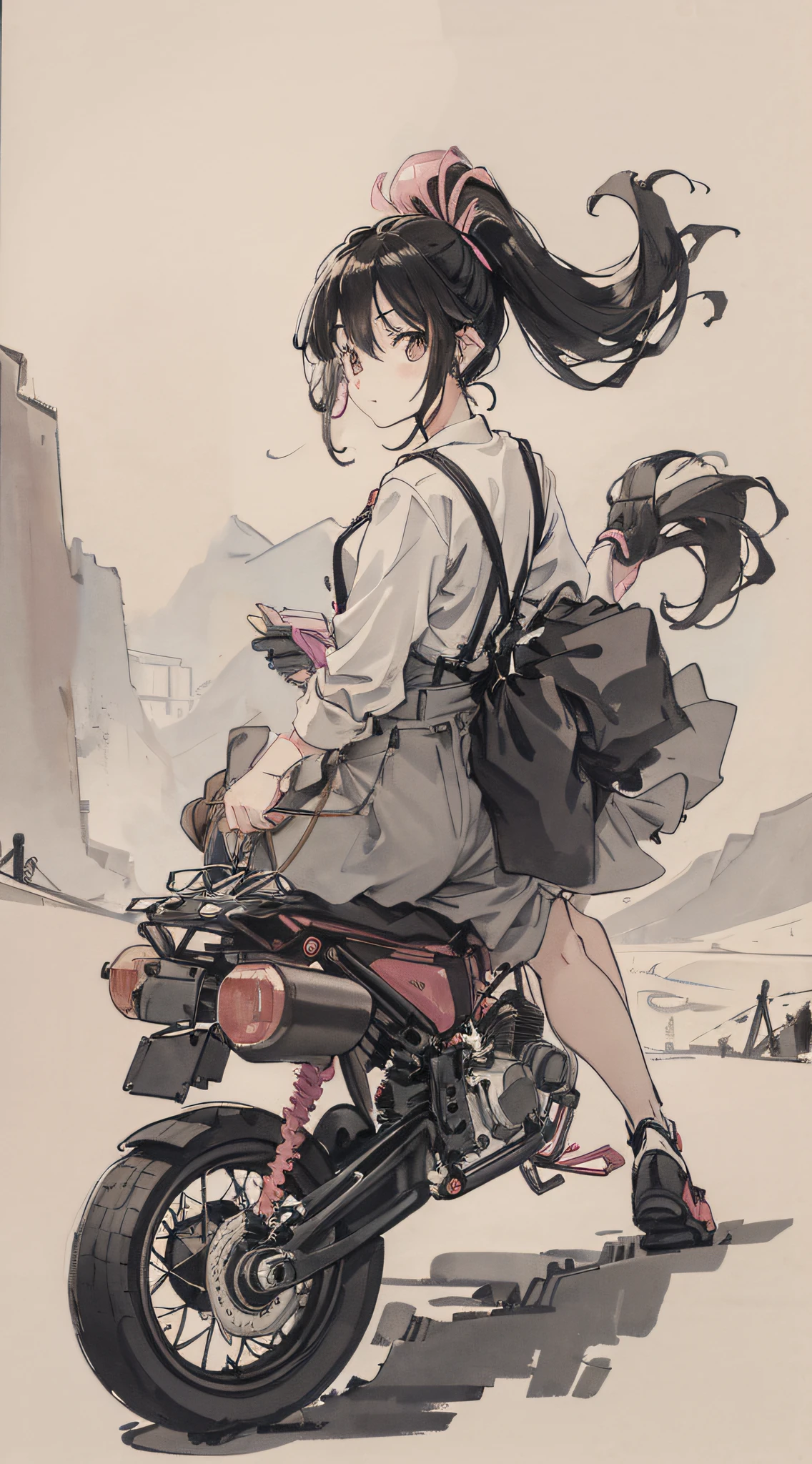 Carrying another girl on a motorcycle