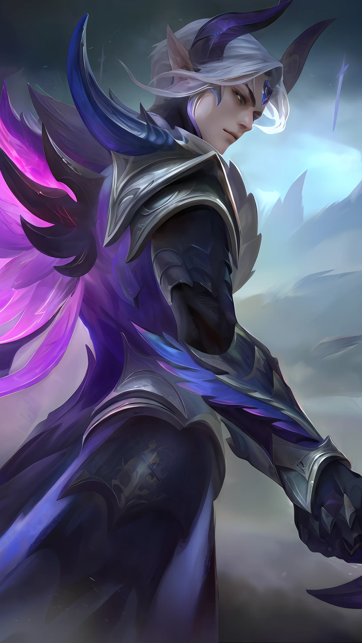 (Absurdres, Intricate Details, Masterpiece, Best Quality, High Resolution, 8k), 1 male, thin, young, aged up, masked, finely detailed eyes and face, auburn low-fade hair, amber eyes, portrait, looking at viewer, solo, half shot, detailed background, (light fantasy theme:1.1), focusing, mercenary, sunshine, floating scraps, color plate armor, divine aura, bright realistic lighting, marble castle, intense atmosphere, circlet, coat of arms, brazier, , Depth of Field, VFX.