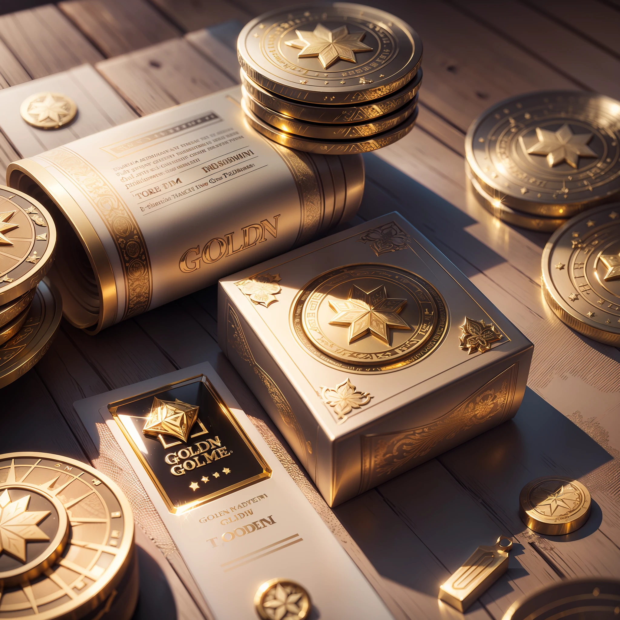 Golden game token, sparkling, premium, texture, rich detail, game icon, high resolution --auto --s2