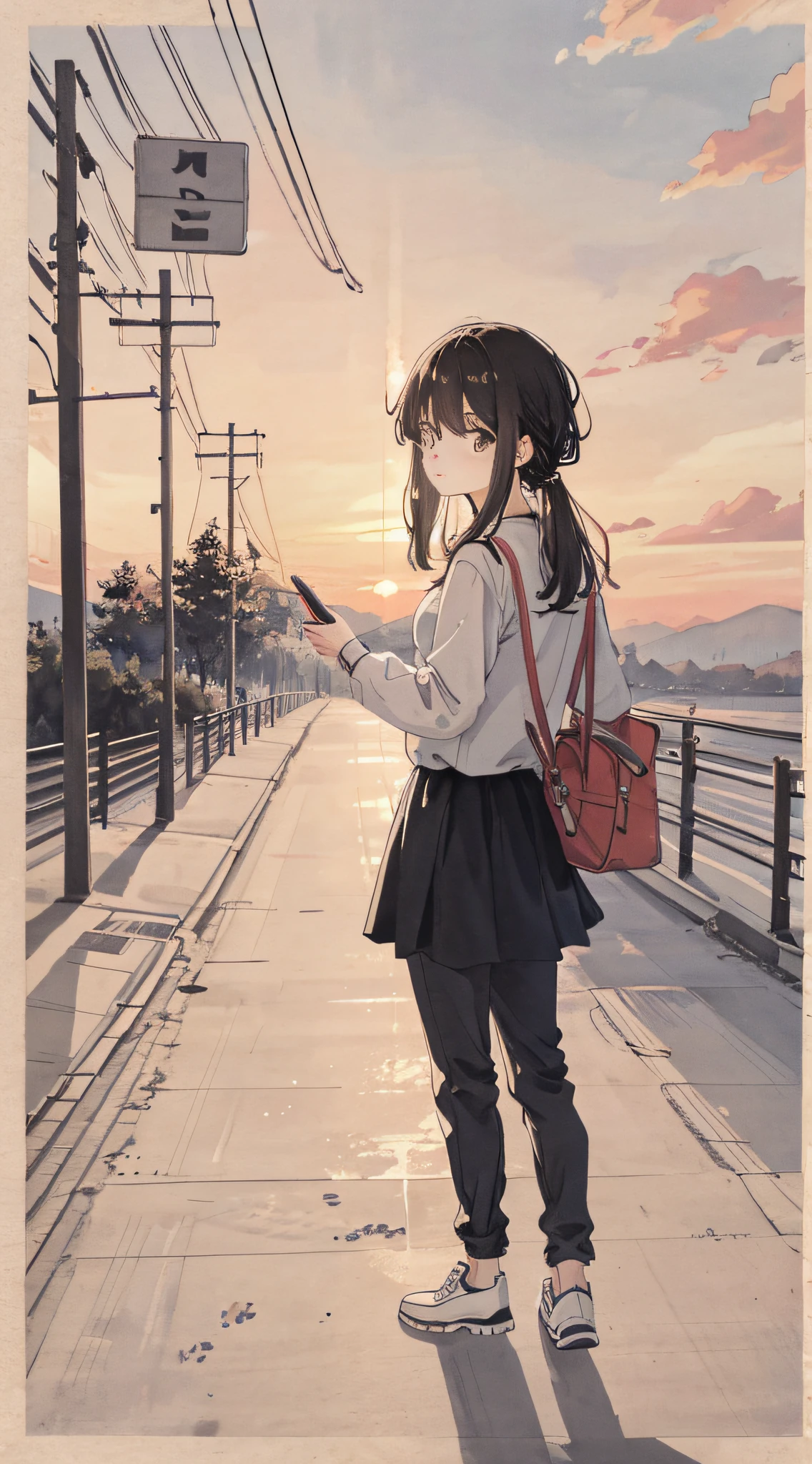 Sunset, road background