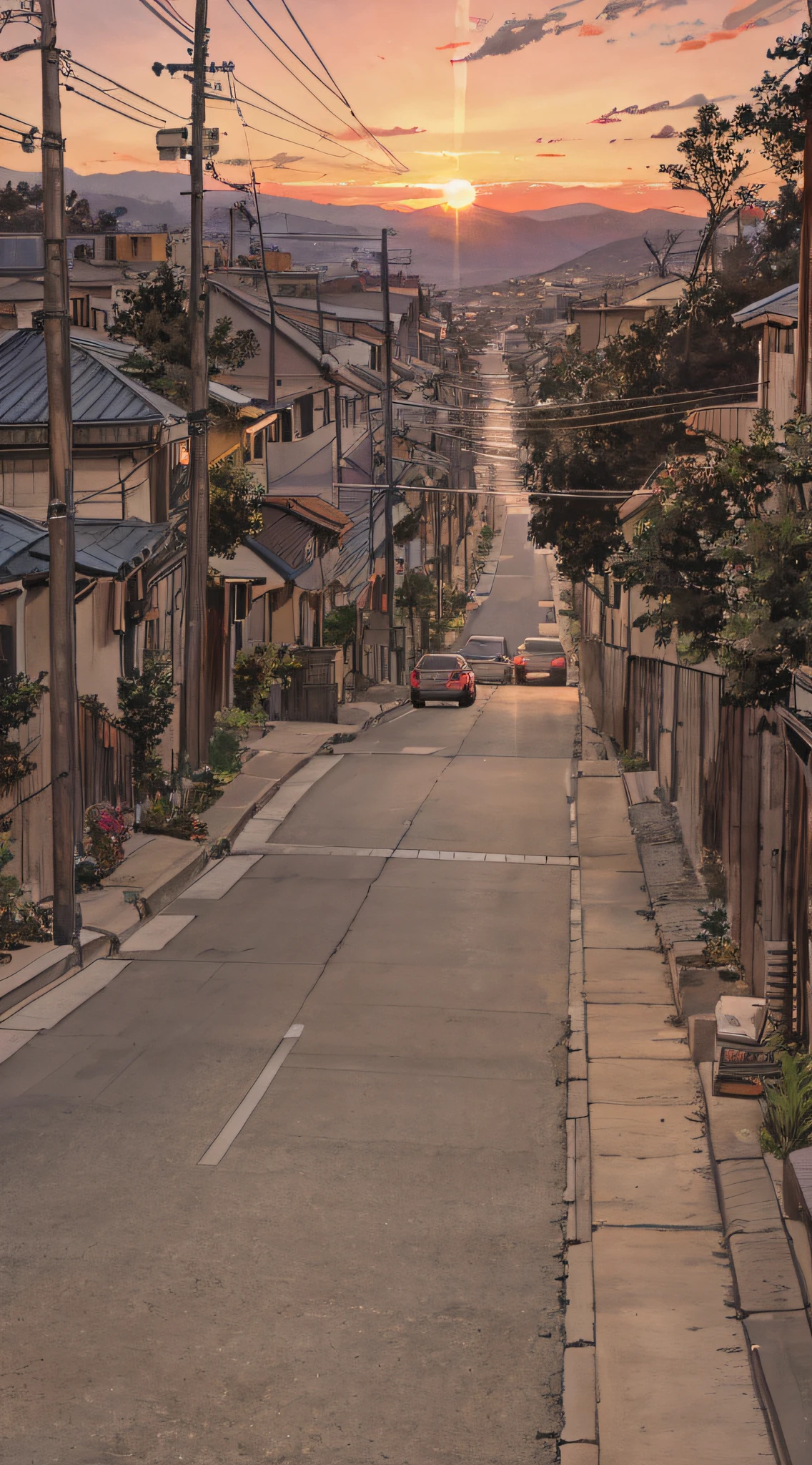 Sunset, road background