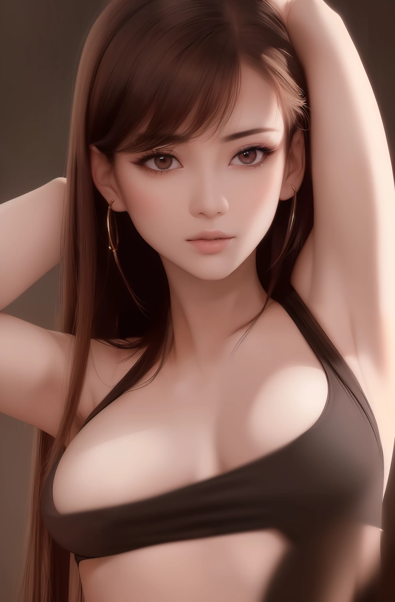 ((Best quality, 8k, Masterpiece :1.3)), 1girl, side shot :1.2, beautiful burmese woman with slender abs: 1.3, (casual hairstyle, big breasts: 1.2), bikini, indoor, super detailed face, detailed eyes, double eyelids, whole body
