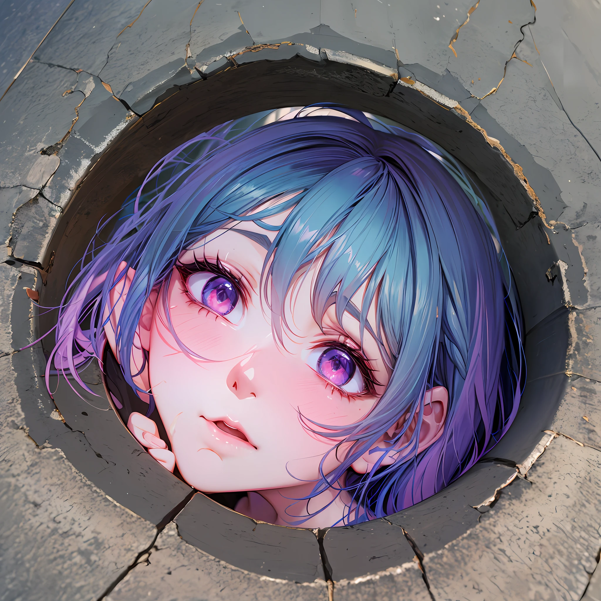 Anime girl, put in a hole