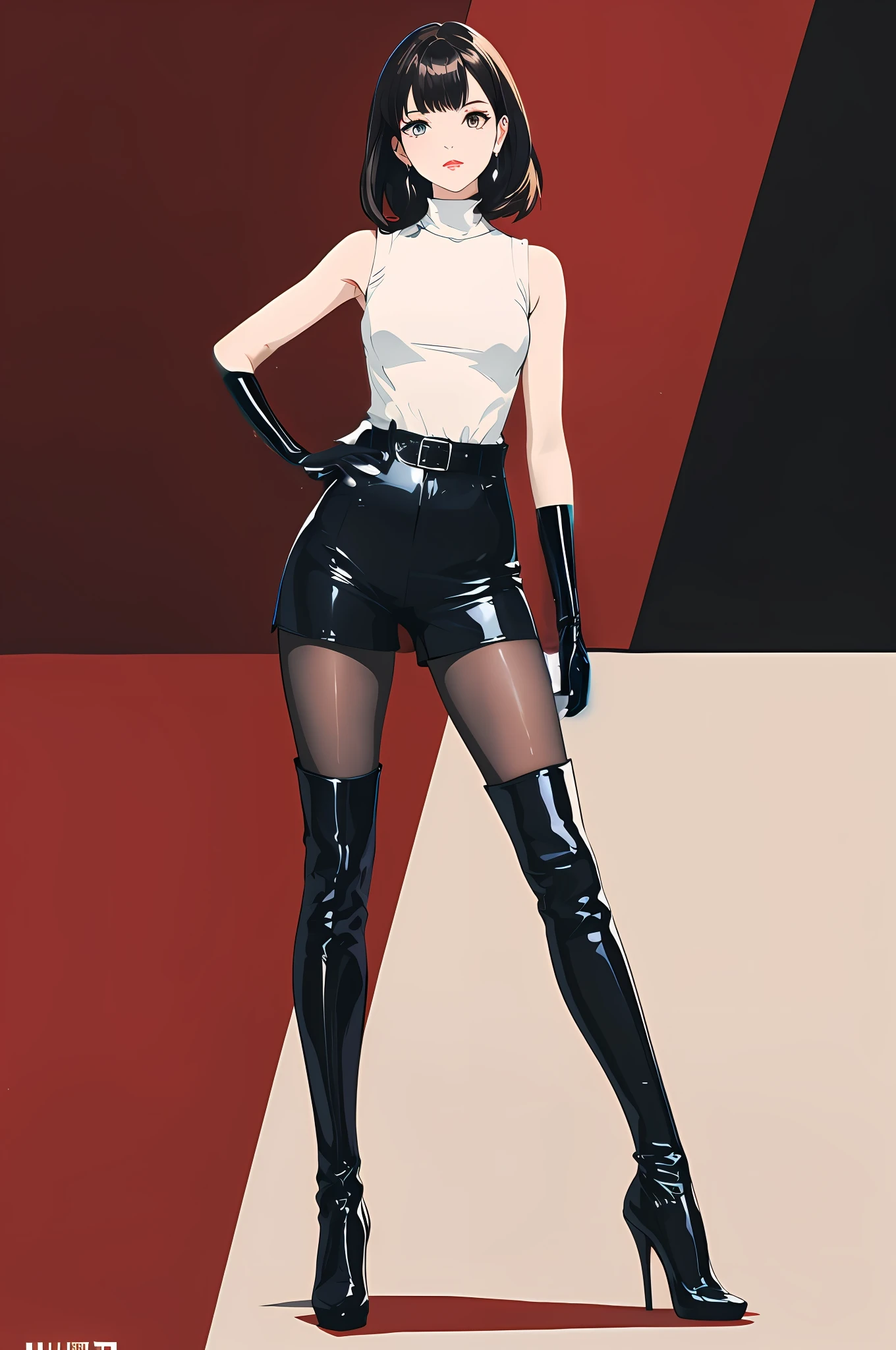 Black gloves, black latex gloves, black short gloves,