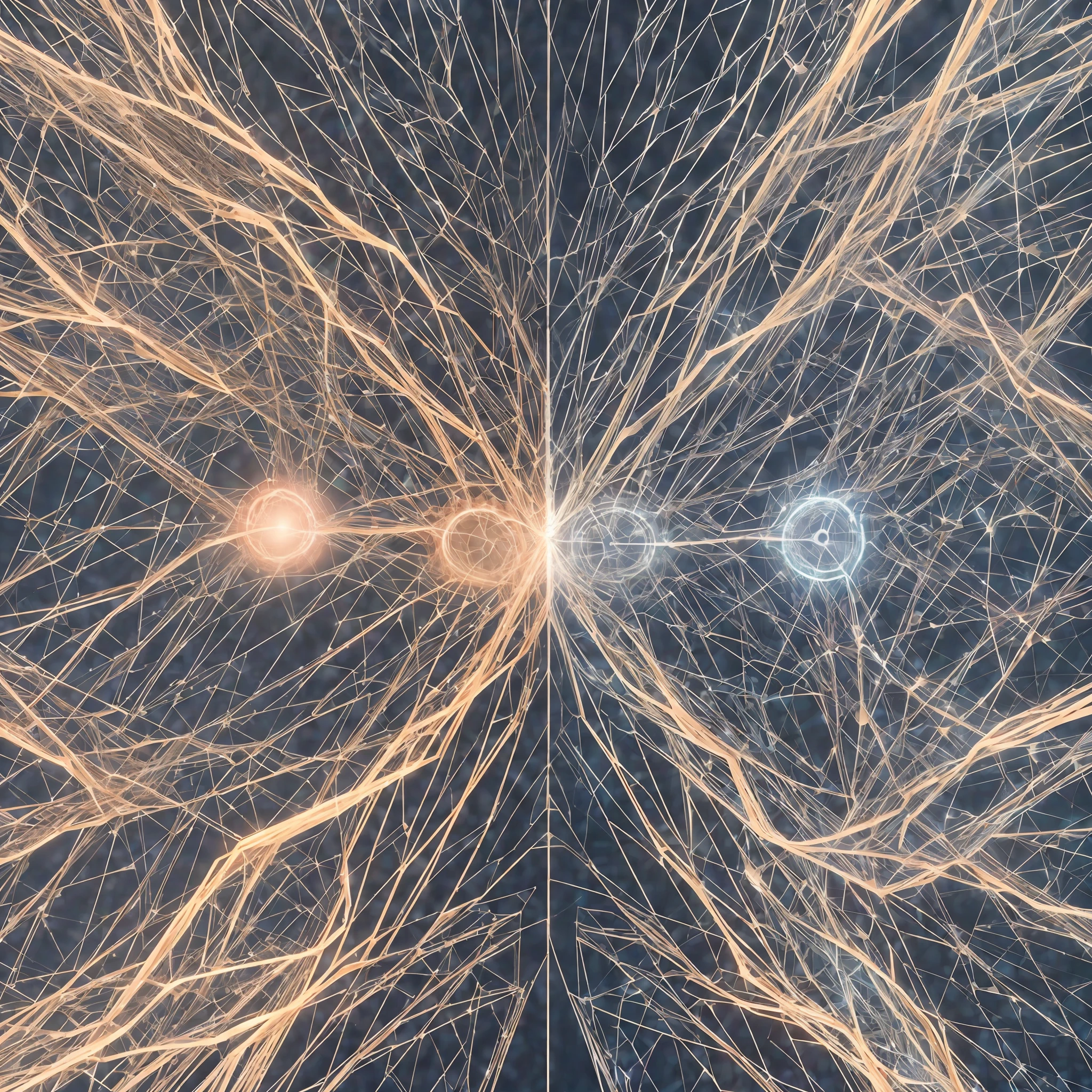 The upper left machine has the right hand, and the lower right human left hand, while extending their index fingers to touch each other but do not. Between the two fingers is a three-dimensional openwork brain composed of many grids, and many neurons. --auto --s2