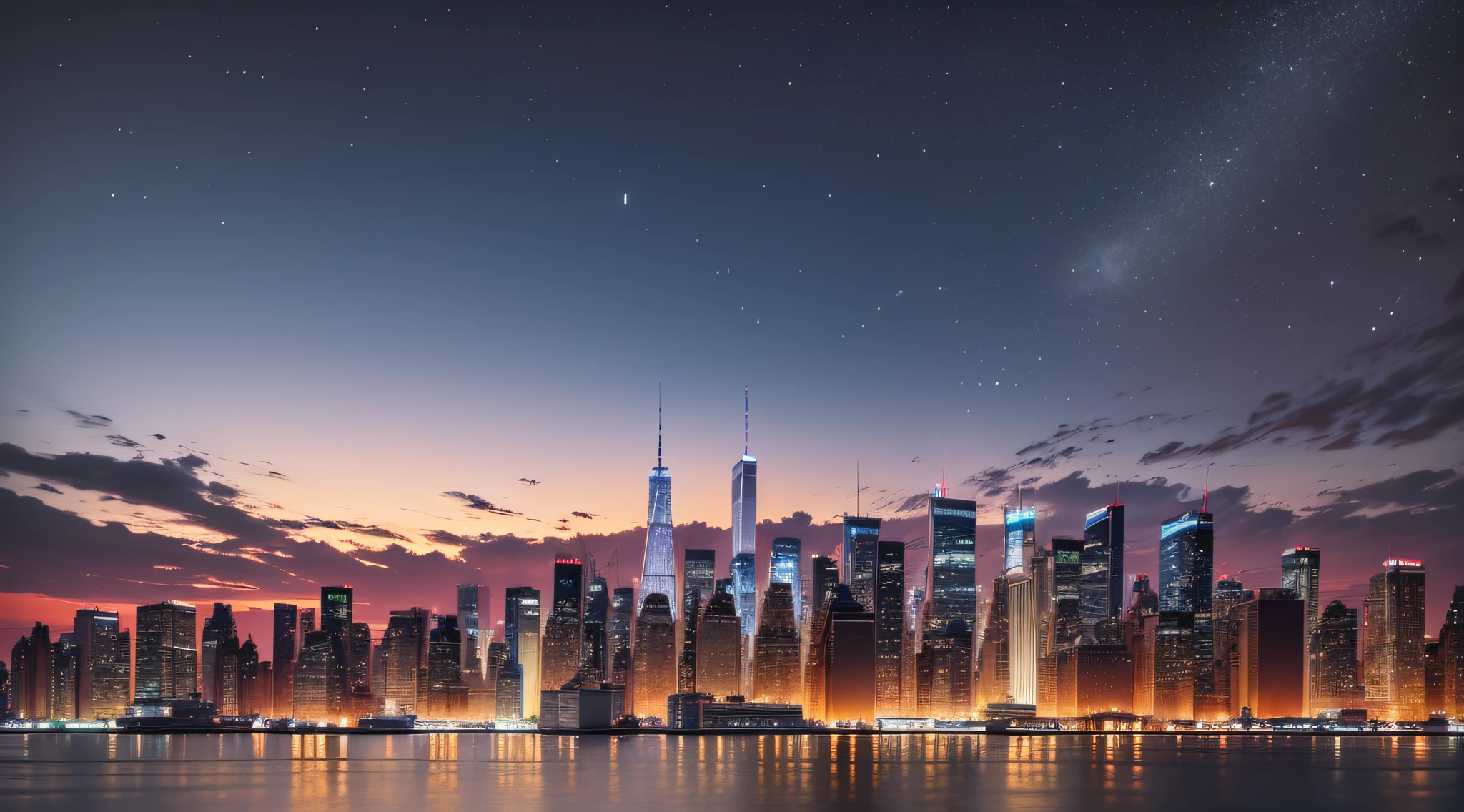 New york city skyline at night usa --auto --s2