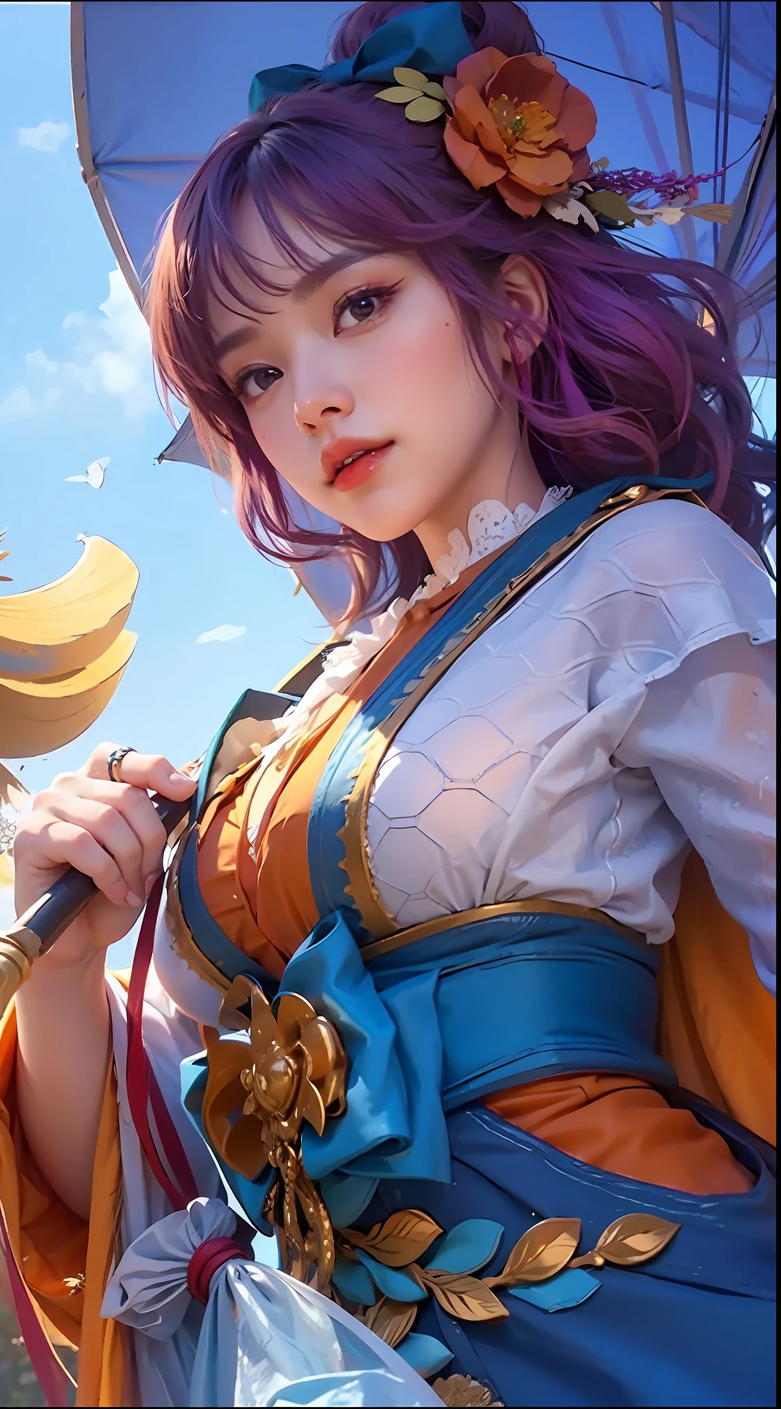 Best quality, masterpiece (large breast), detailed skin texture, detailed clothes texture, detailed face, super detail, 8k, intricate detail, 1girl, hair color remains the same