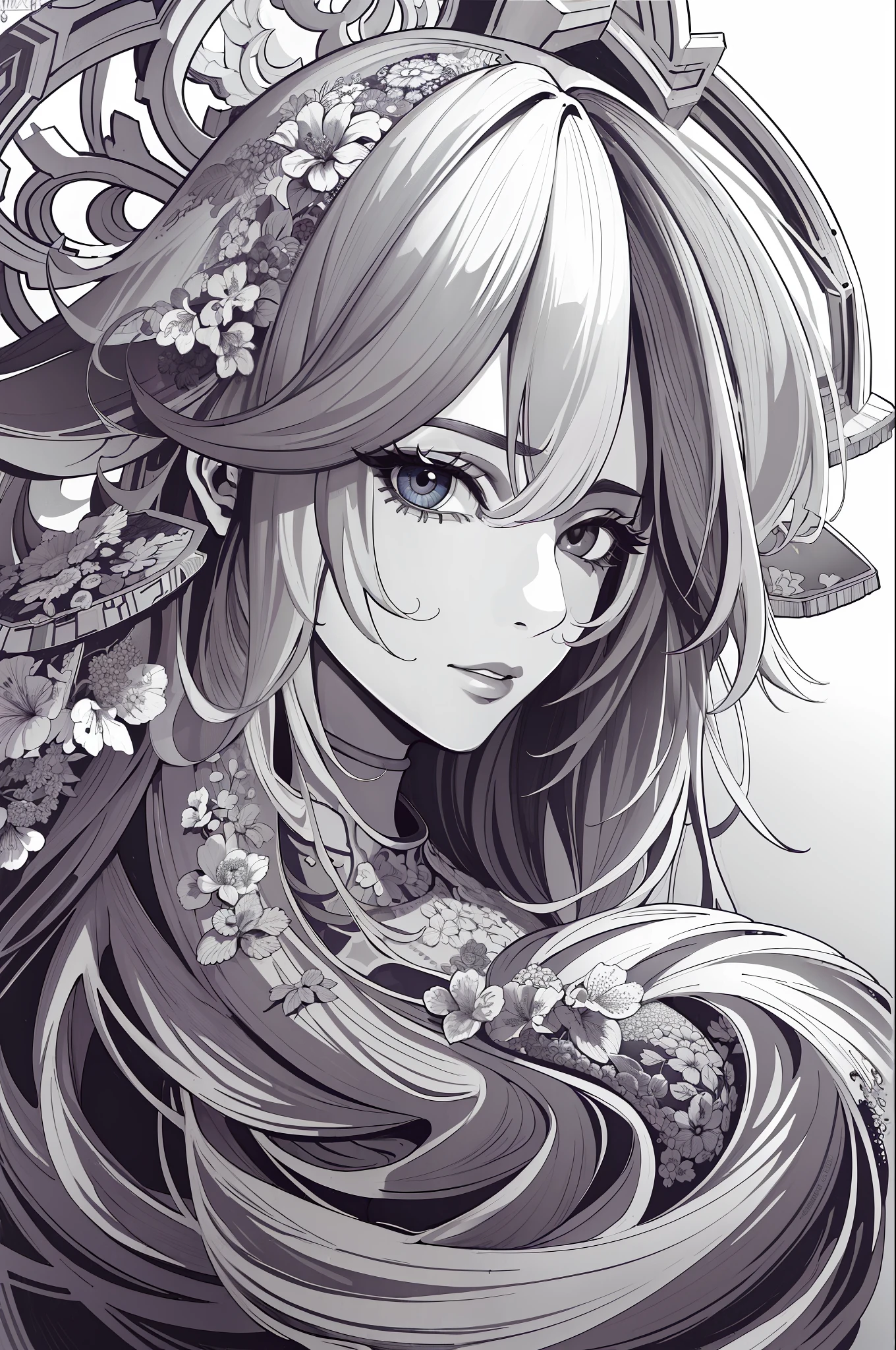 (Masterpiece, Best Quality, Highres:1.4), Detailed, Intricate Details, 4K,
color splashes, line art, art, fibonacci,