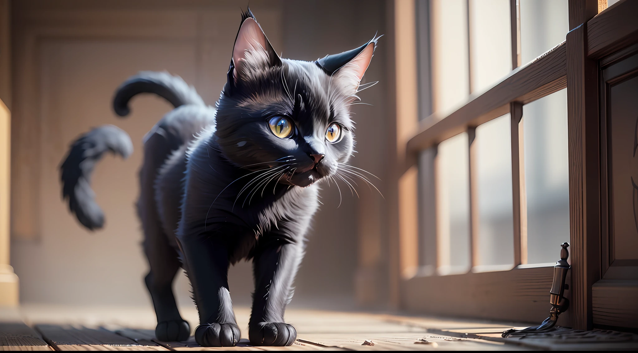 knollingcase, black cat, ((vibrant, photorealistic, realistic, dramatic, clearly focused, 8k))) --auto --s2