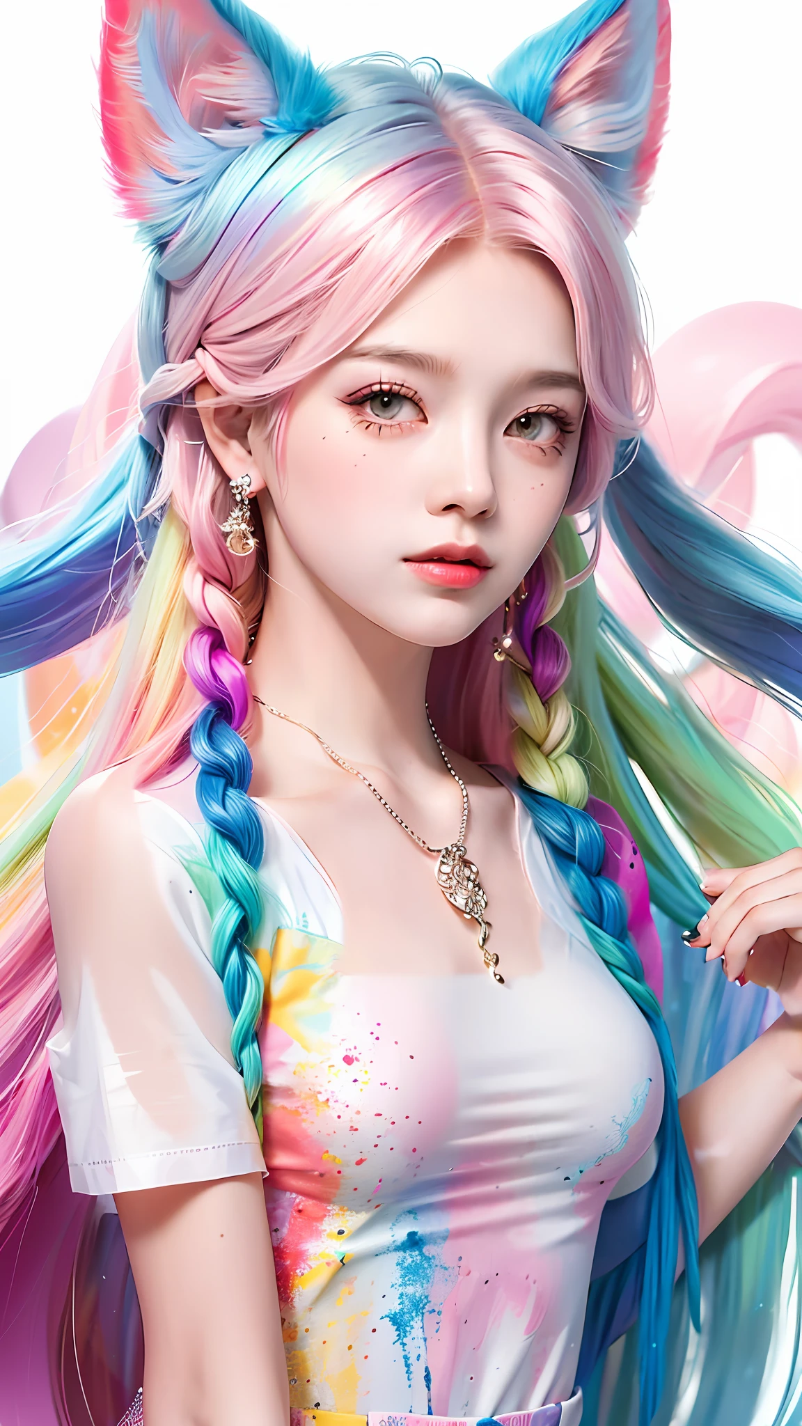 Large rainbow twist braid