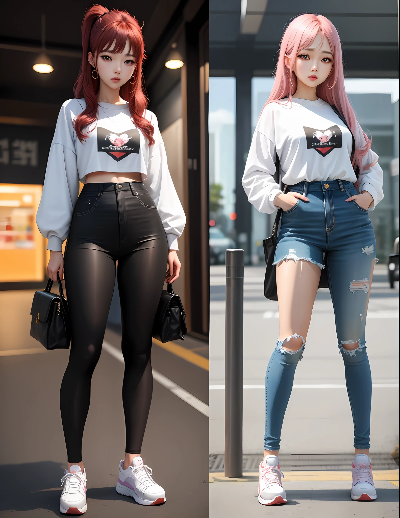 Lisa, Korean idol, full body, anime, realistic, standing straight, 3d