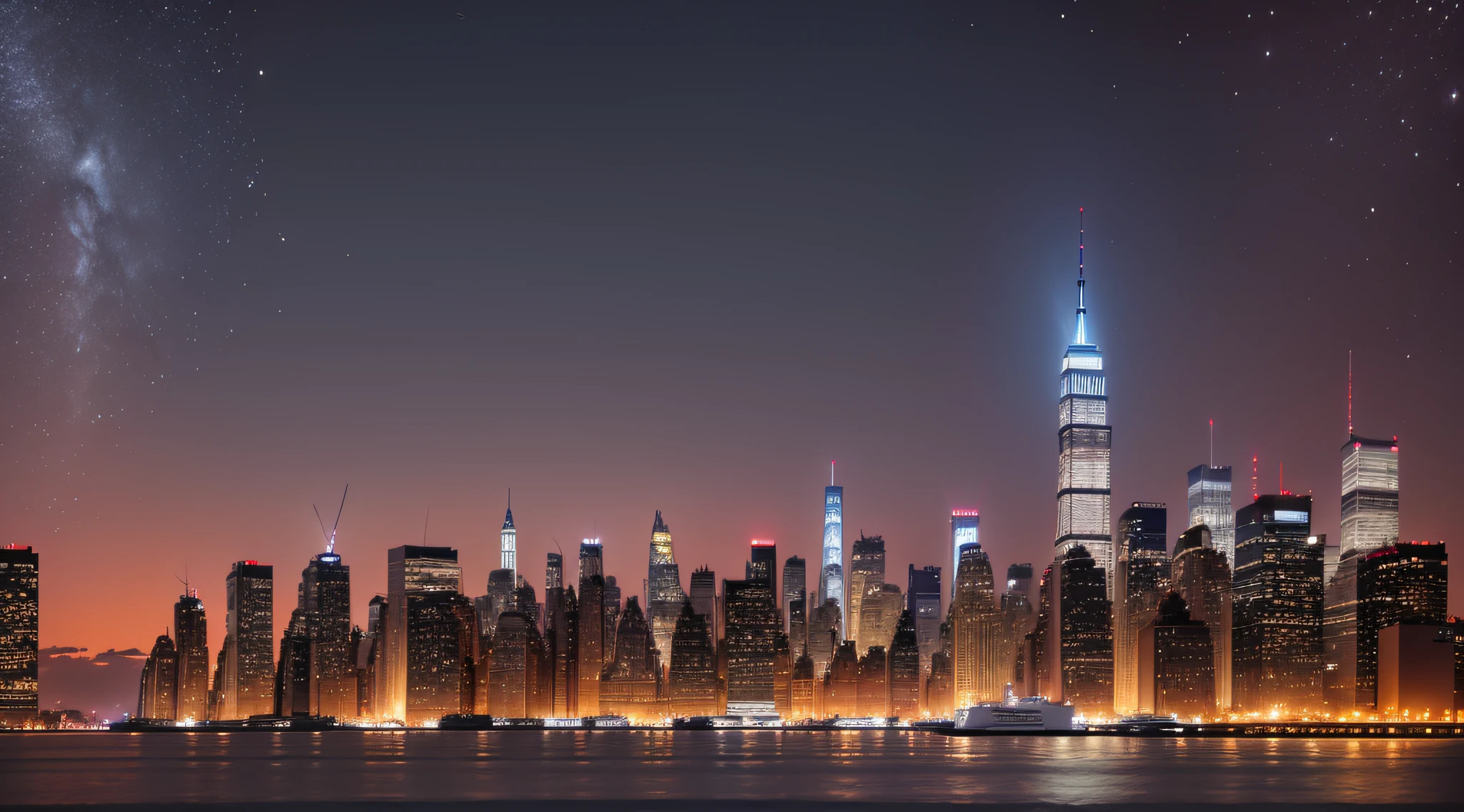 New york city skyline at night usa --auto --s2