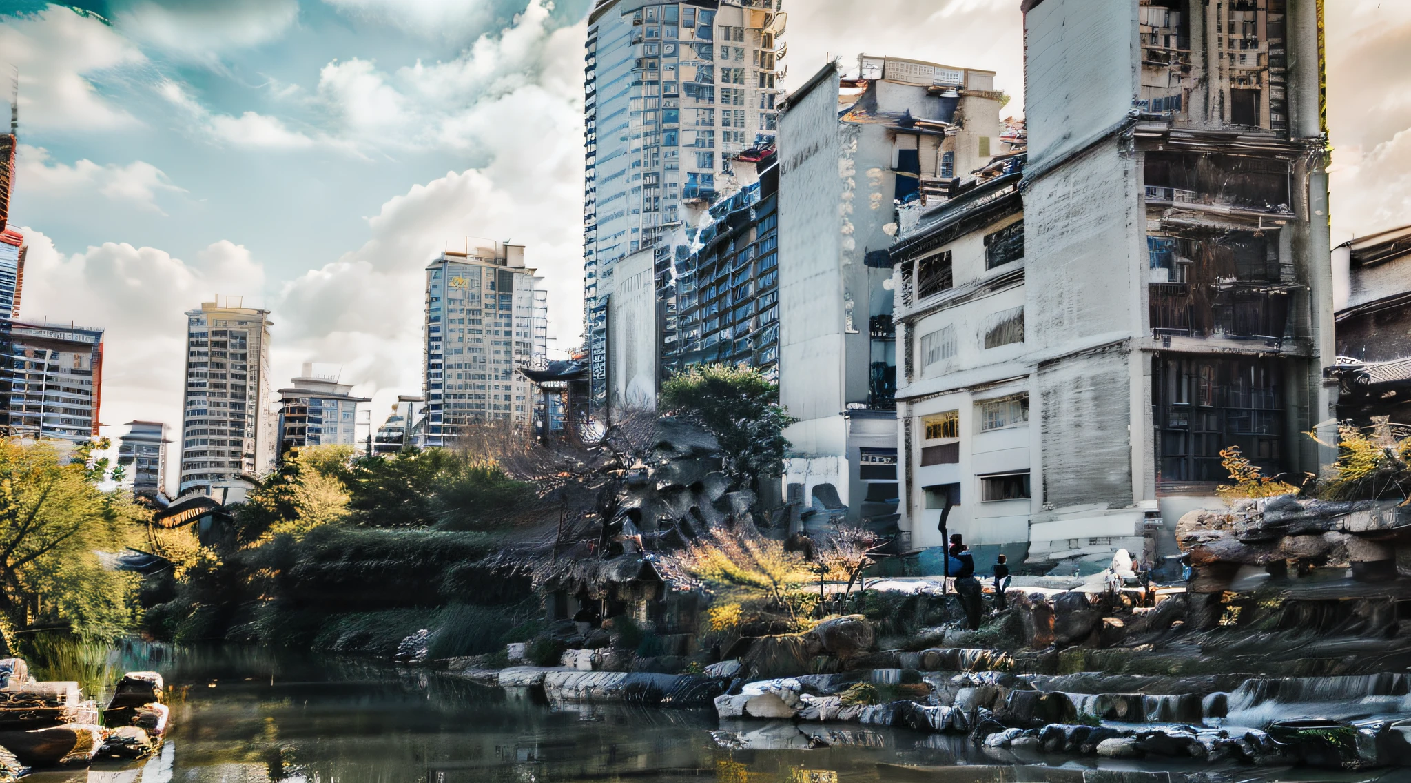 The Chicago River in Downtown Chicago with Tour Boats and the St. Regis Tower --auto --s2