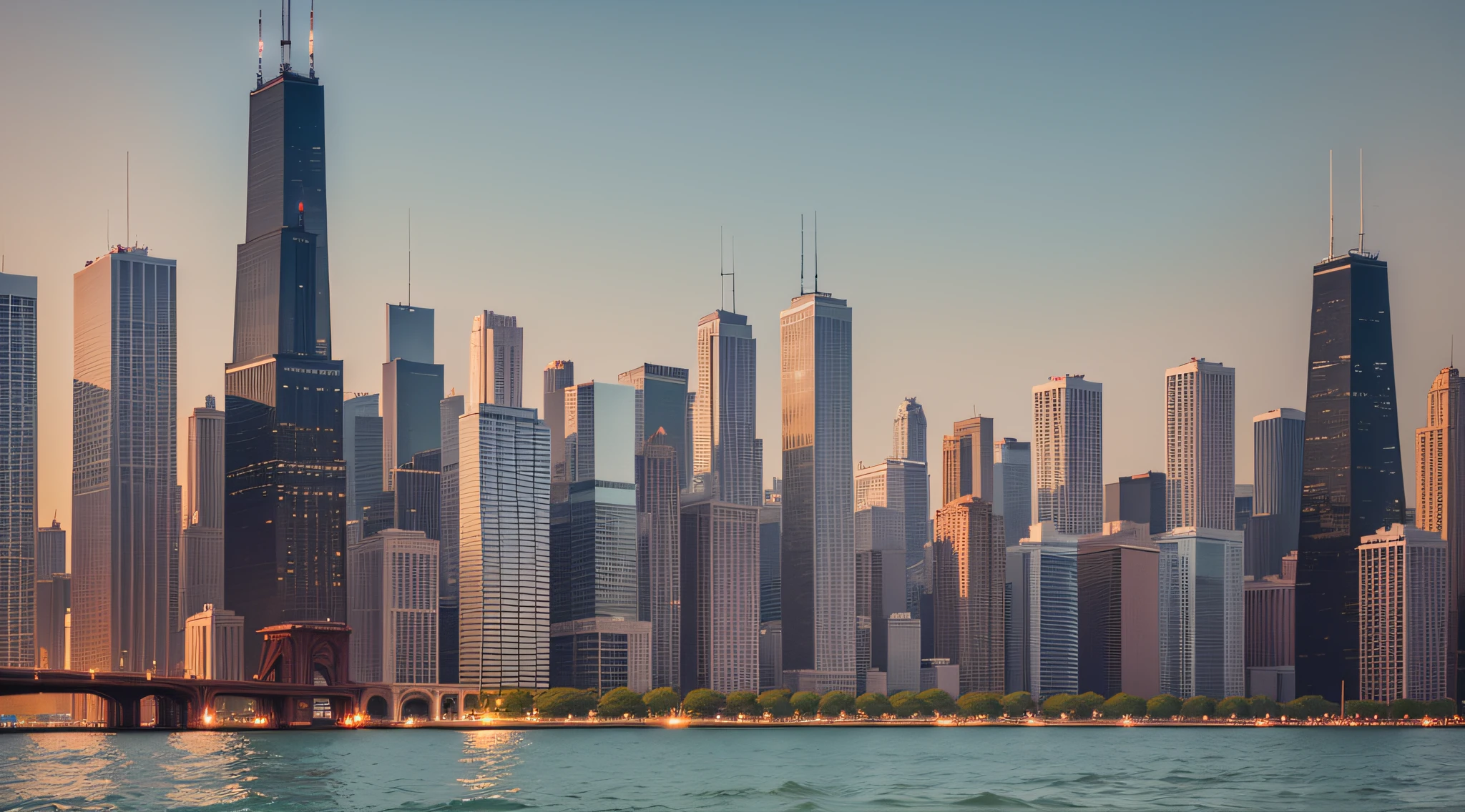Chicago skyline from North Avenue Beach --auto --s2