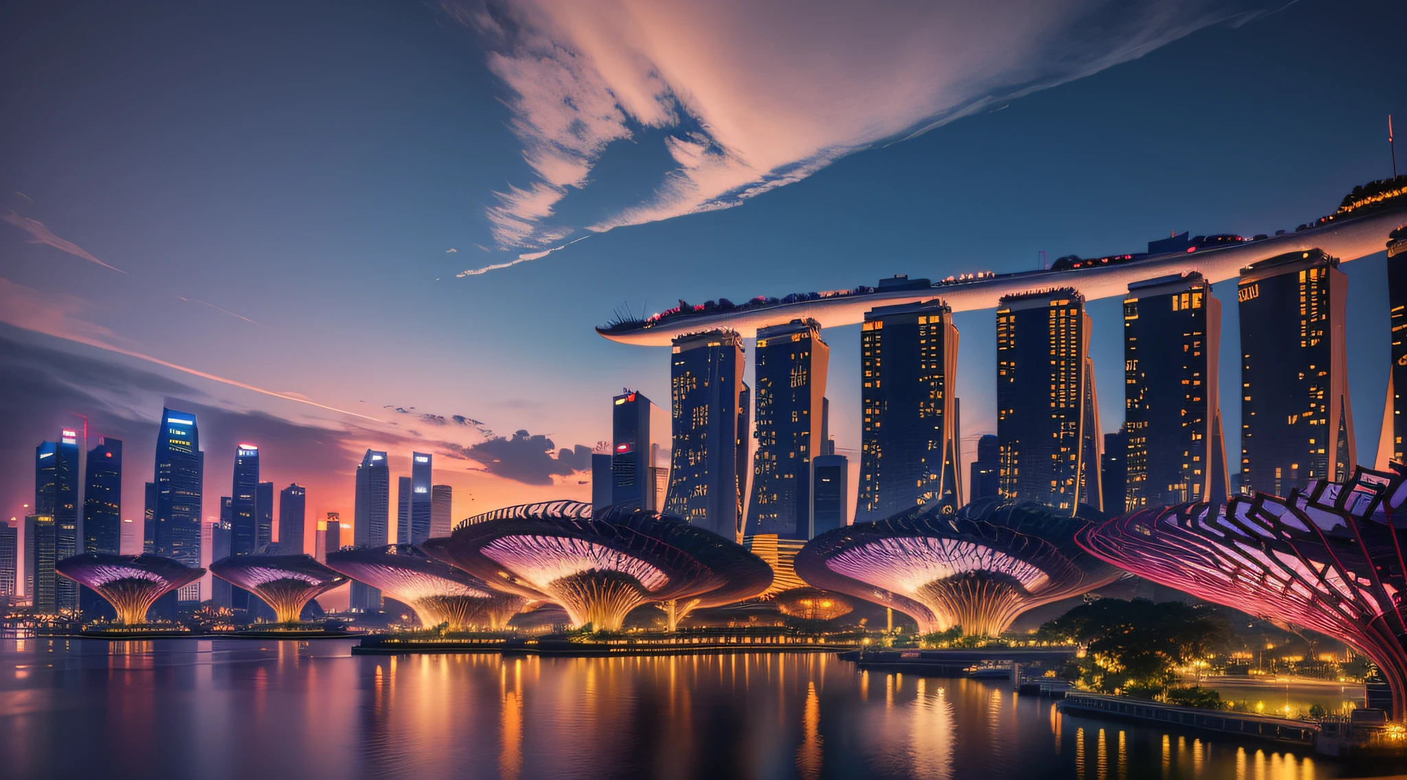 Singapore Skyline at dusk --auto --s2