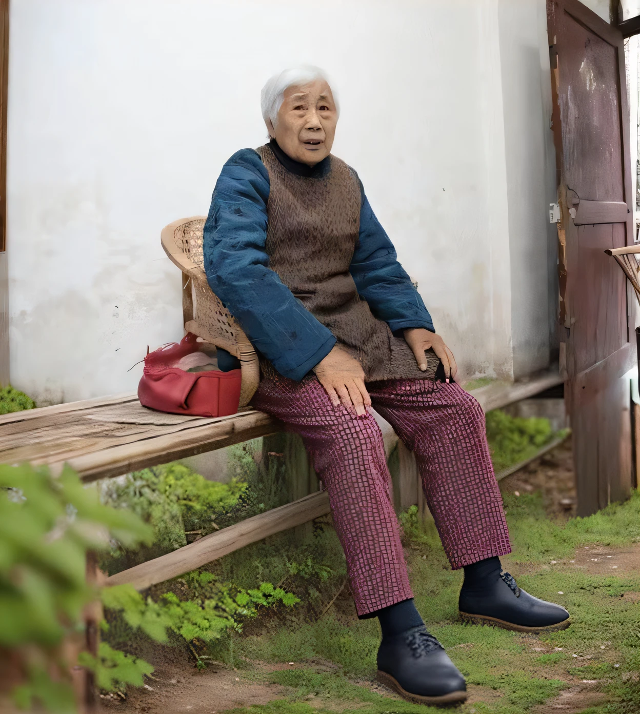 Old people, countryside, legs, wearing pants
