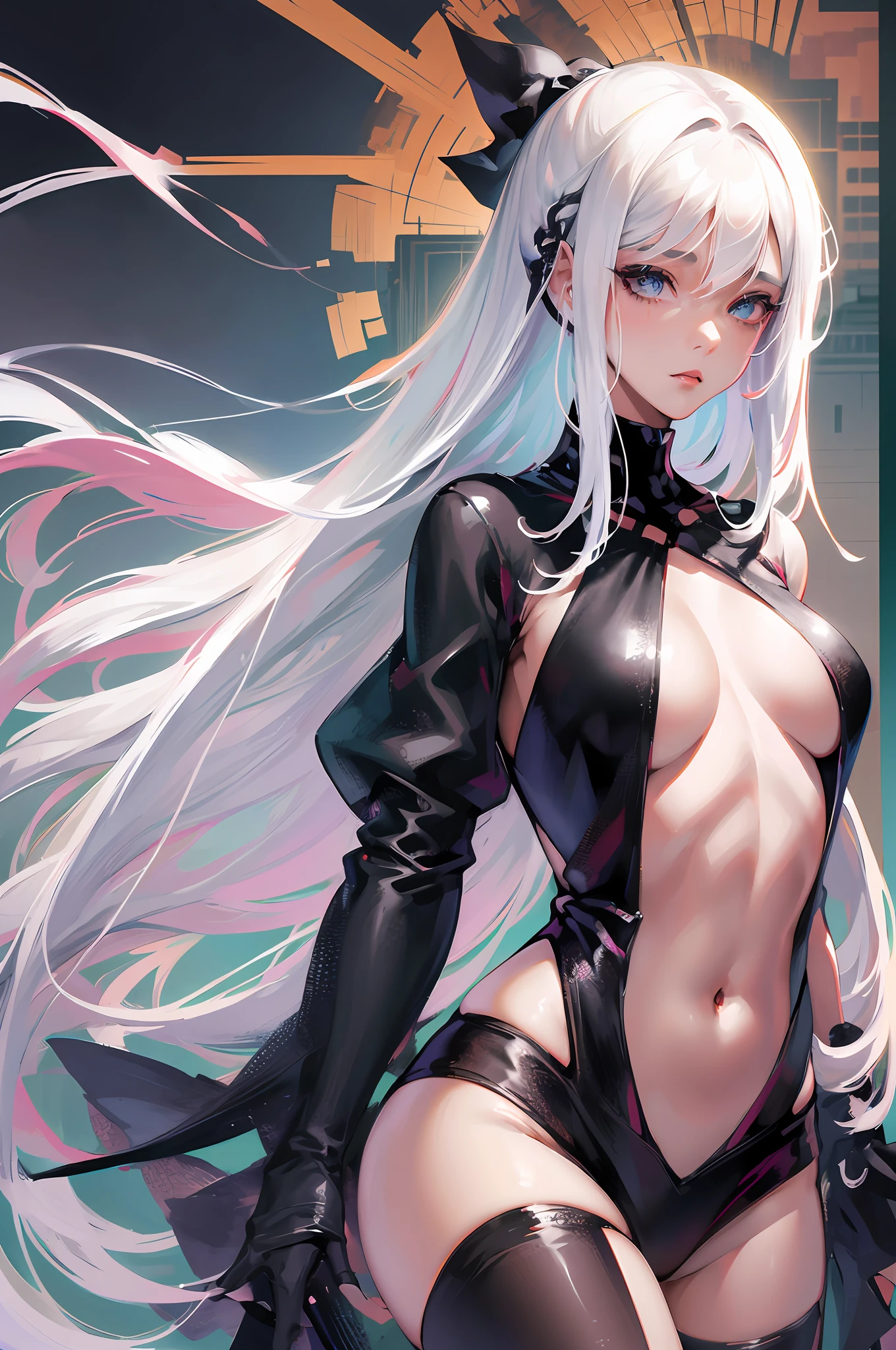 anime girl with white hair and black clothes posing naked, extremely detailed artgerm, detailed digital anime art, artgerm on artstation pixiv, guweiz on pixiv artstation, guweiz on artstation pixiv, fanart best artstation, :: rossdraws, trending on artstation pixiv, rossdraws 2. 5