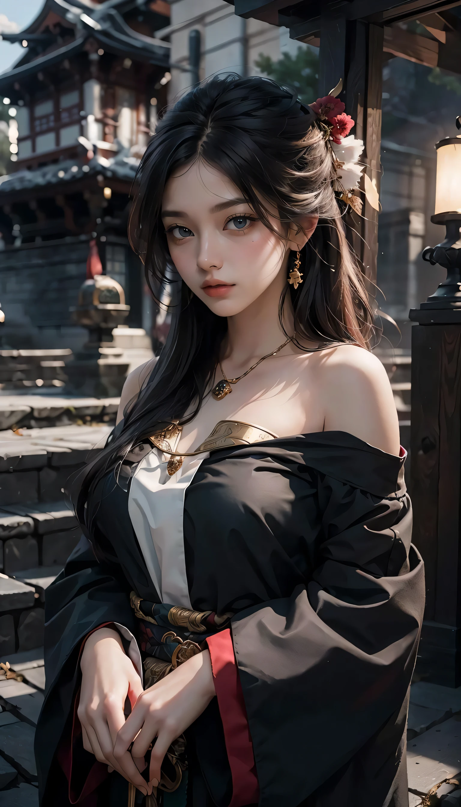 (1girl:1.3),solo,__body-parts__,
official art, unity 8k wallpaper, ultra detailed, beautiful and aesthetic, beautiful, masterpiece, best quality,Fantastical Atmosphere, Calming Palette, Tranquil Mood, Soft Shading,
Miko priestess, charm spell, talisman familiar, shrine maiden duties,