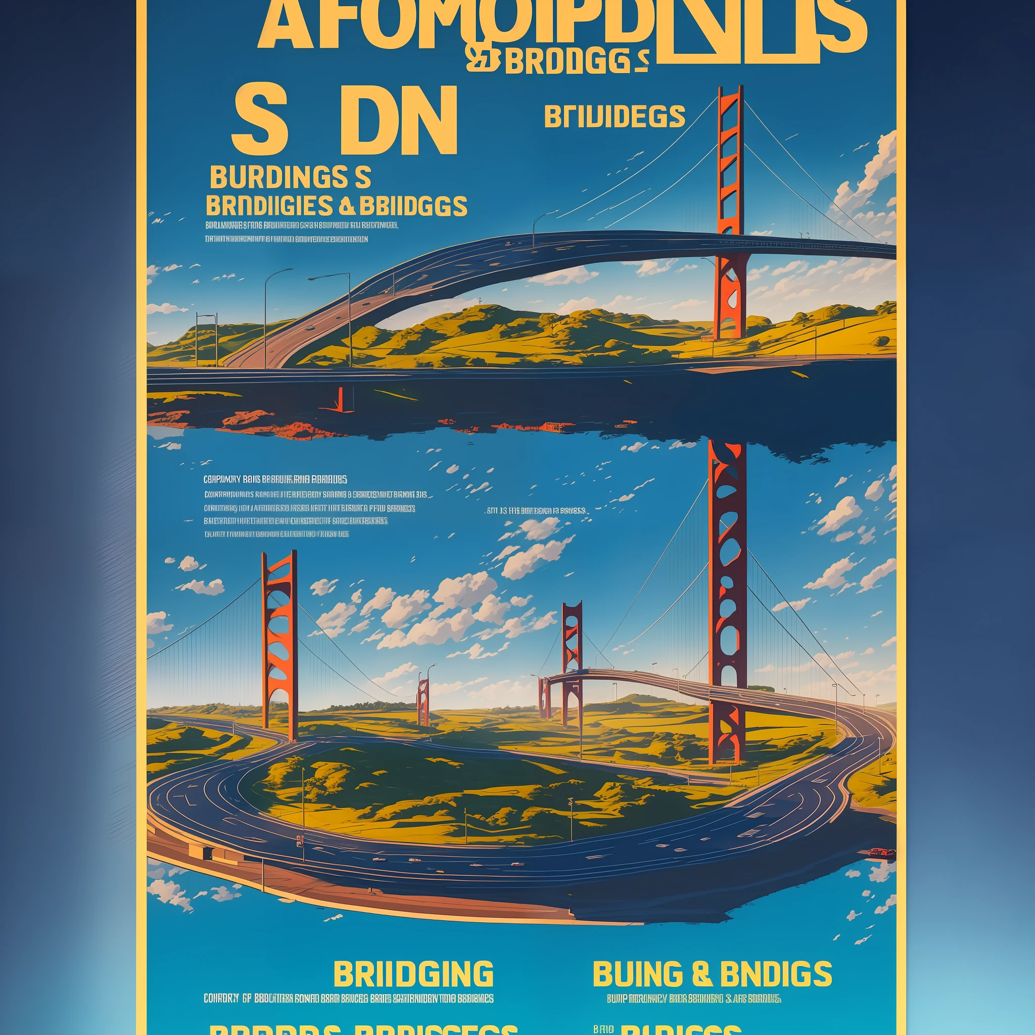 Company poster for building roads and bridges, sense of technology, HD --auto --s2