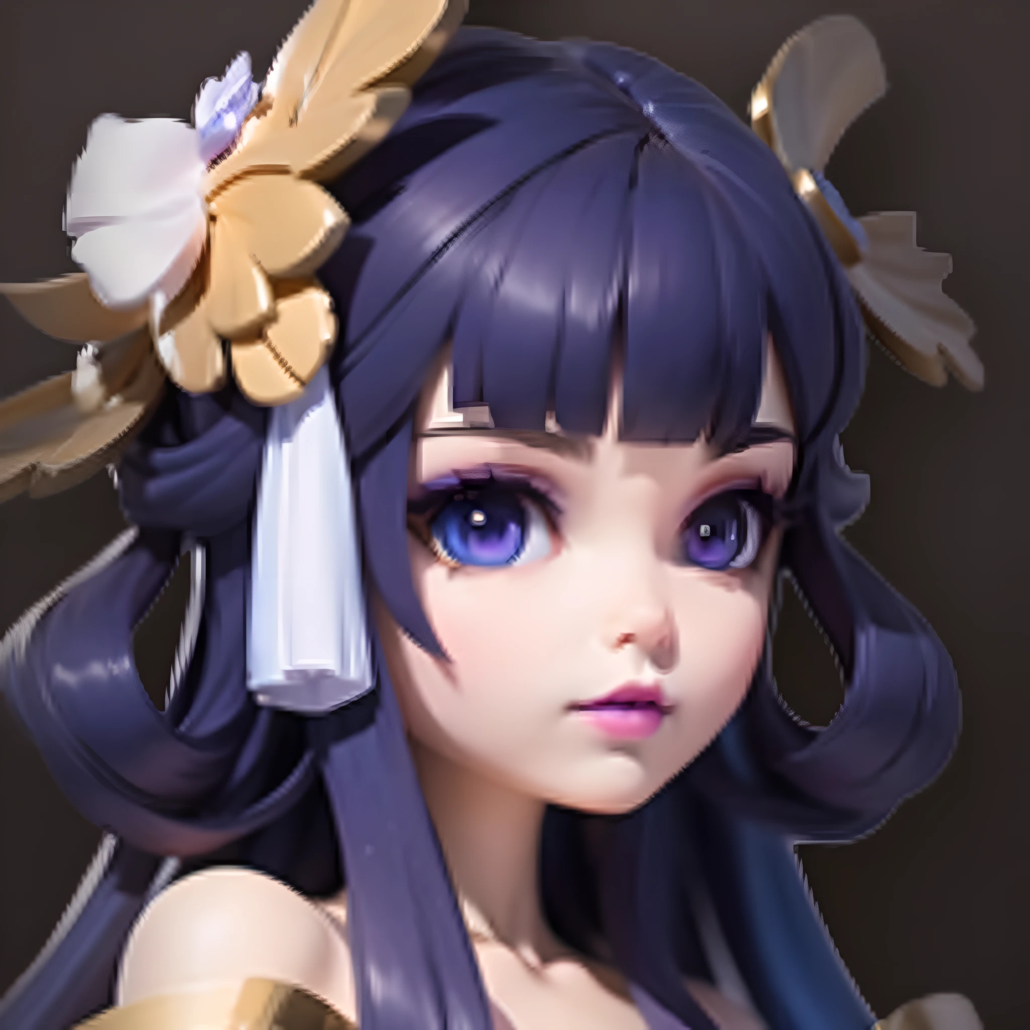 a close up of a doll with a flower in her hair, onmyoji portrait, stylized anime, heise jinyao, astri lohne, irelia, kda, portrait knights of zodiac girl, character icon, inspired by Pu Hua, yun ling, ayaka genshin impact, 8k artgerm bokeh