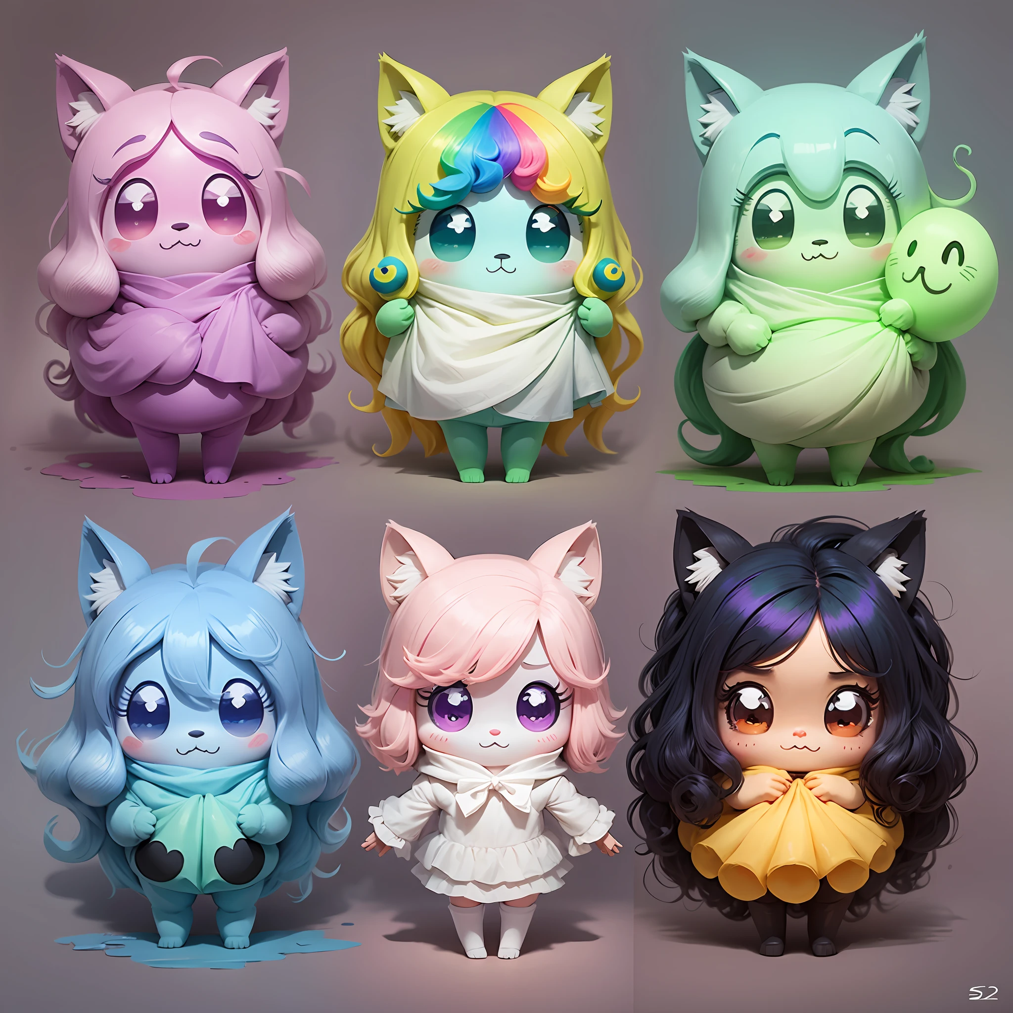 Ghost, Cute, Cartoon Style, Colorful, Rainbow, Shy --auto --s2