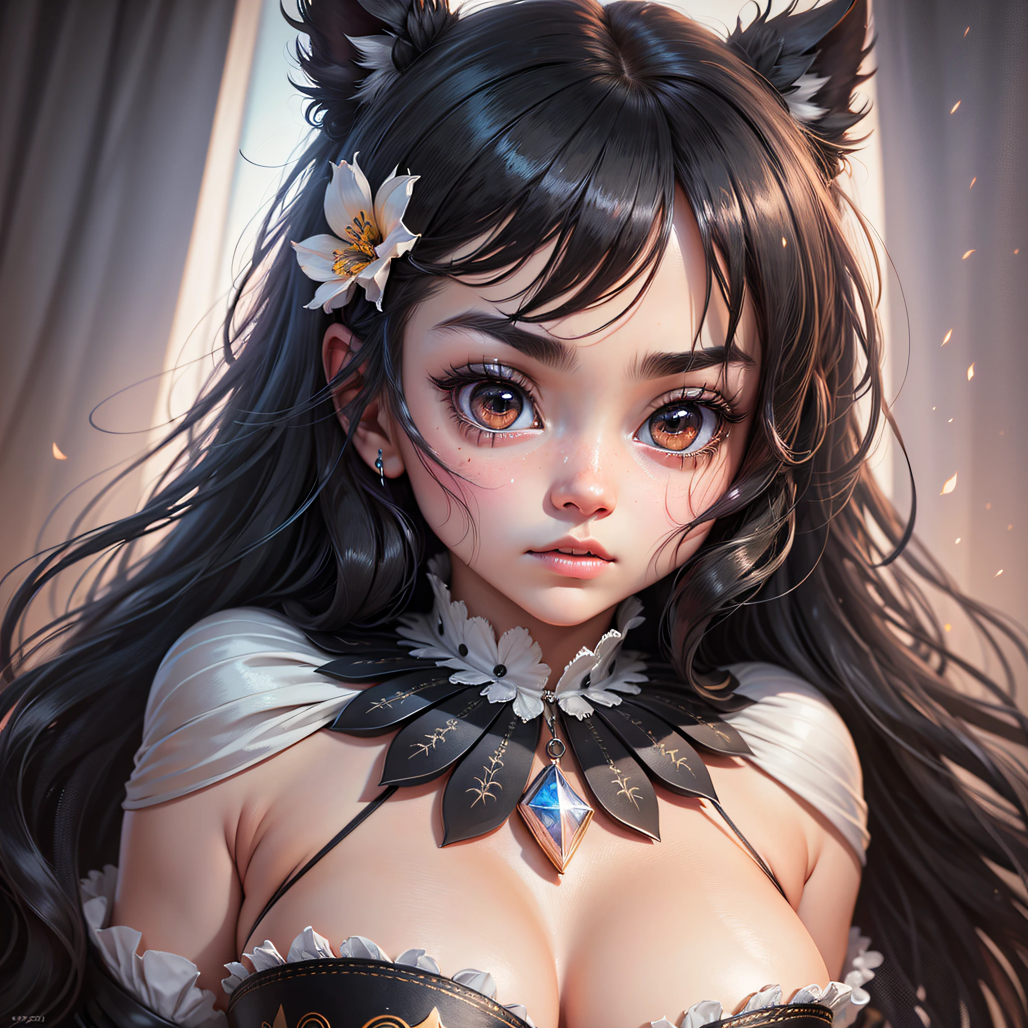 Highly detailed CG Unity 8k wallpaper, masterpiece, top quality, super detailed, big eyes, black eyes, personification --auto --s2