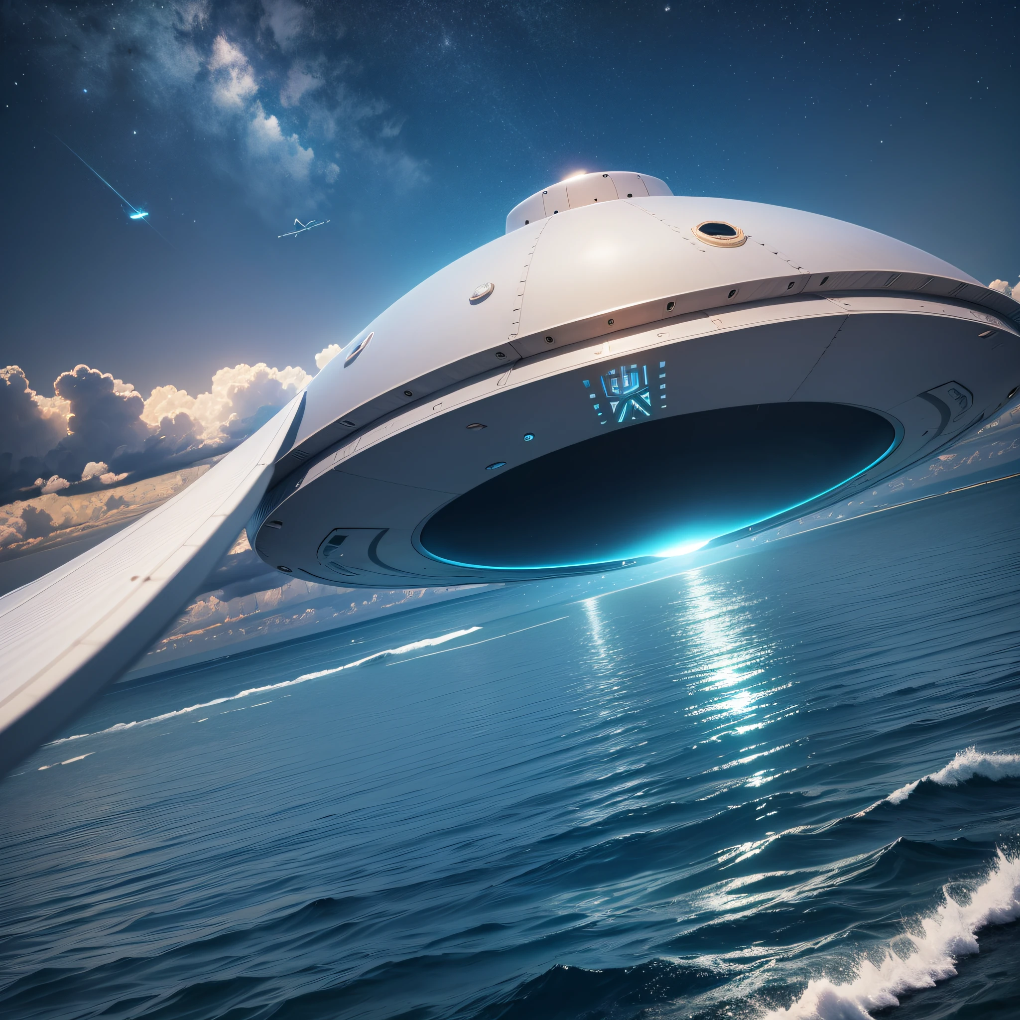Redo the image of UFOs flying over the ocean It should be smooth and should not contain doors or windows --auto --s2